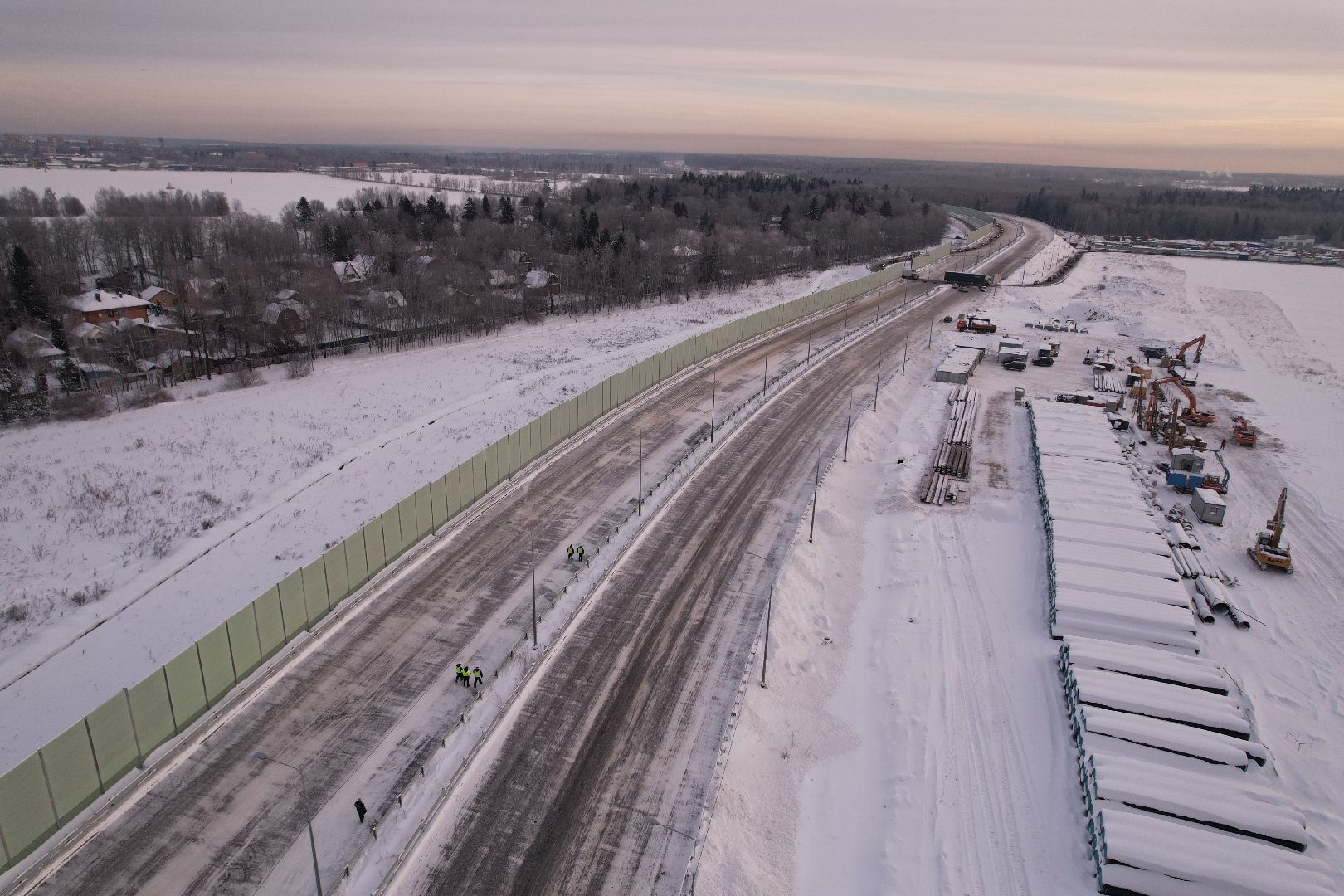 видео с коптера, лобня, дороги, строительство, северный обход,