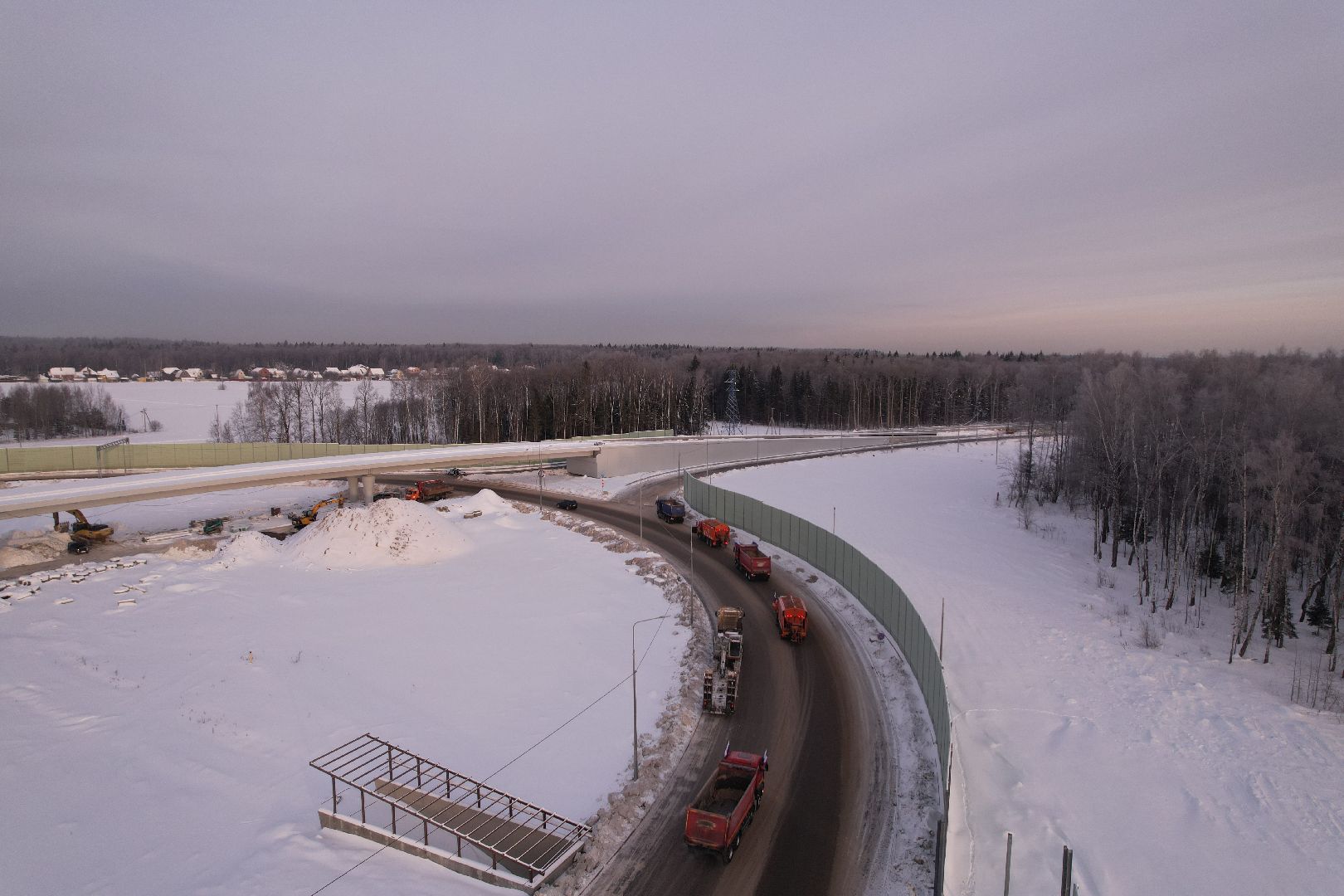 видео с коптера, лобня, дороги, строительство, северный обход,