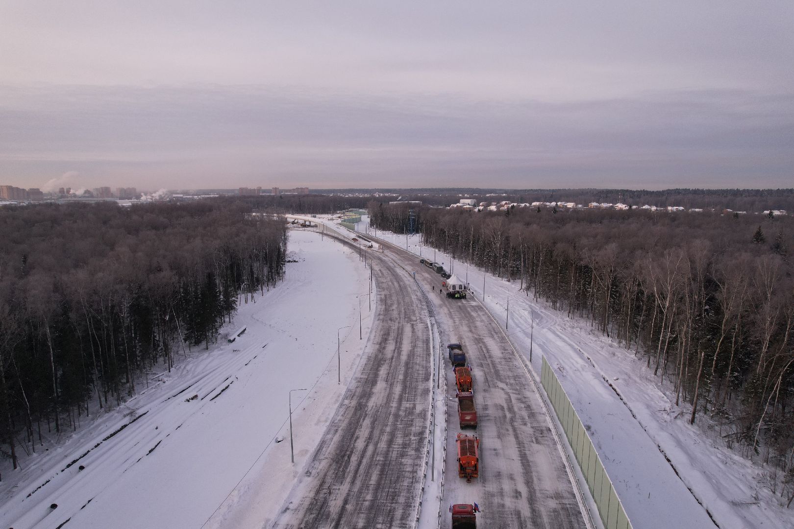 видео с коптера, лобня, дороги, строительство, северный обход,
