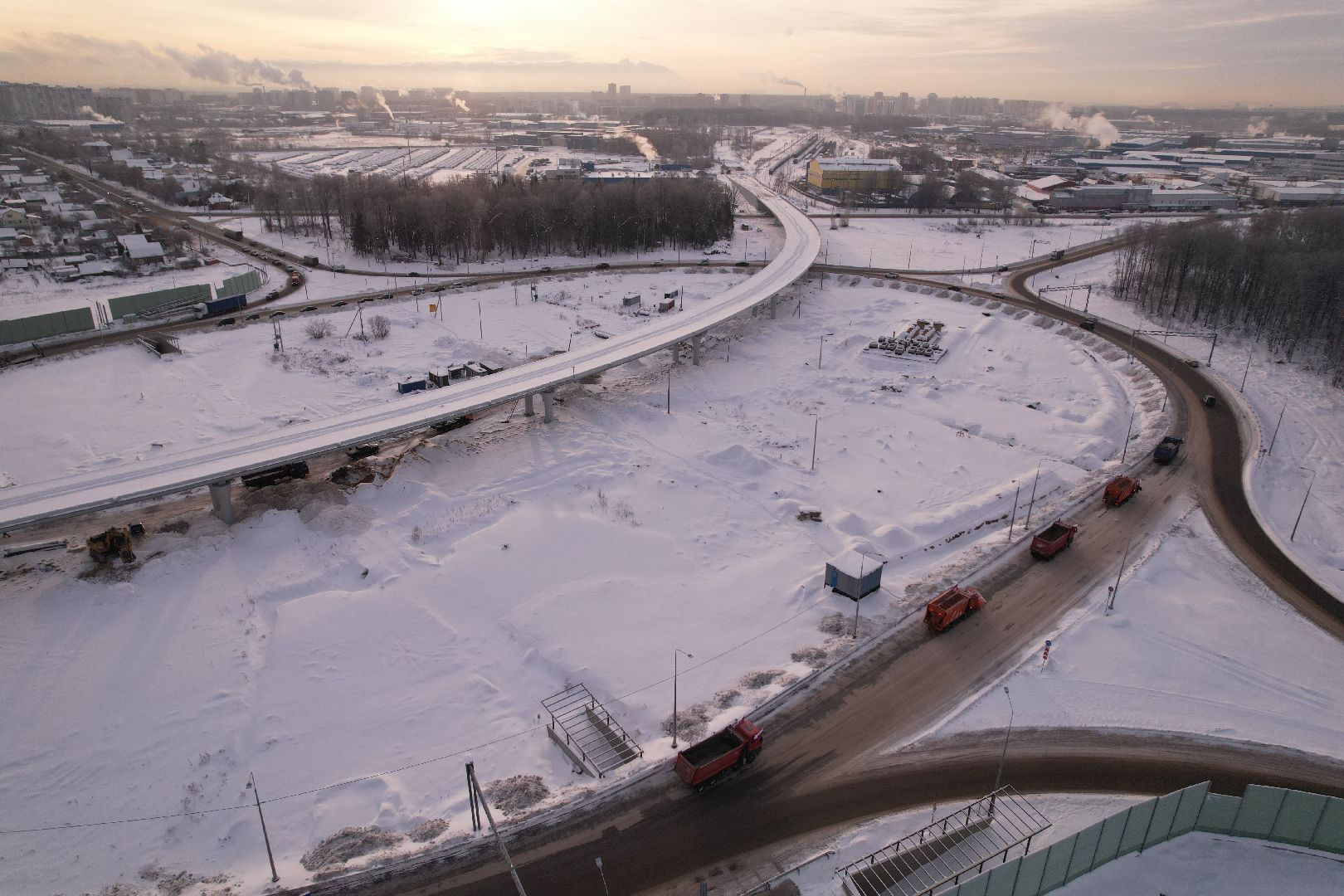 видео с коптера, лобня, дороги, строительство, северный обход,