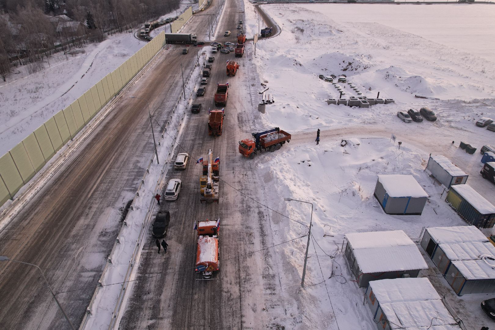 видео с коптера, лобня, дороги, строительство, северный обход,