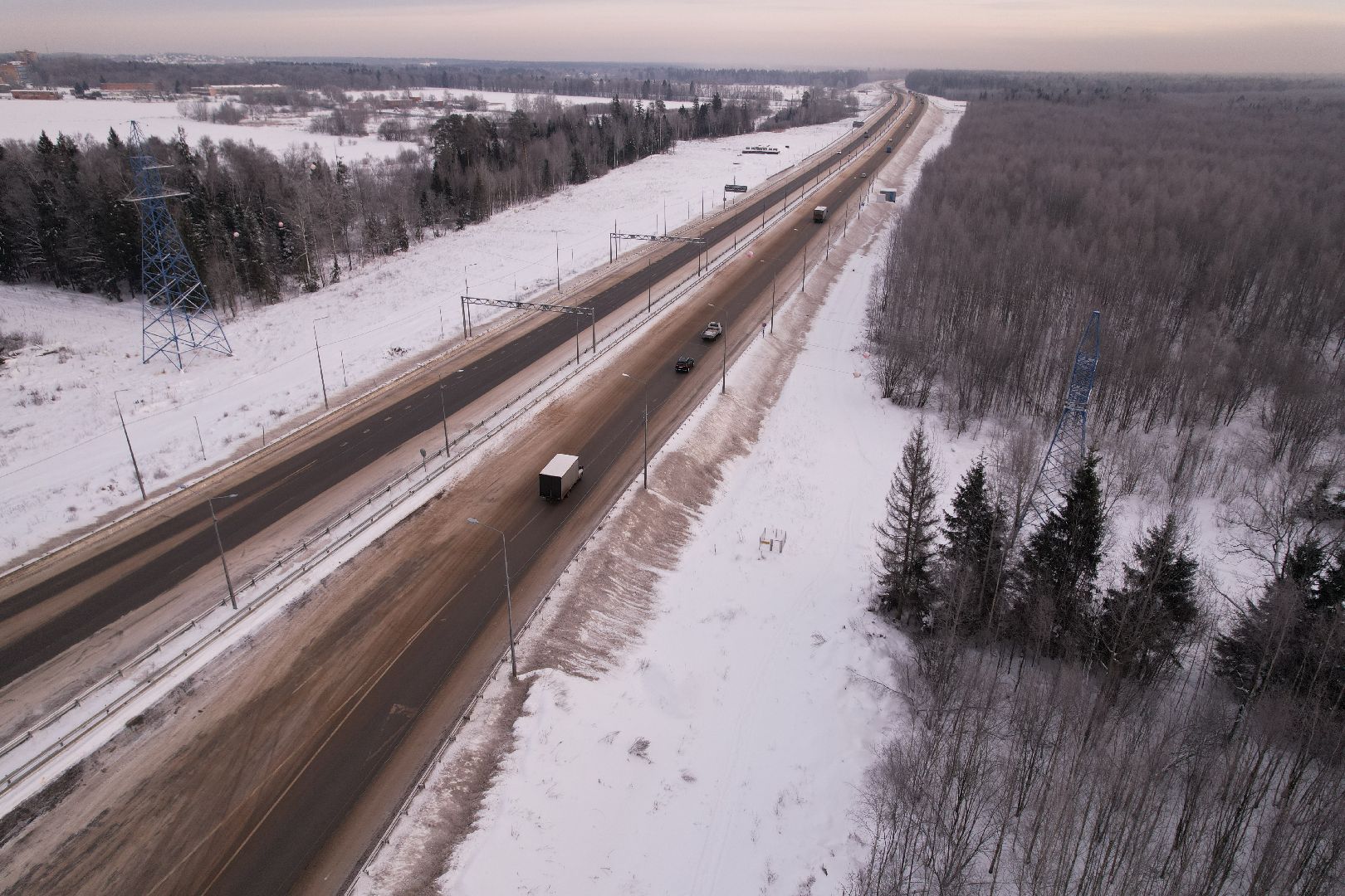 видео с коптера, лобня, дороги, строительство, северный обход,