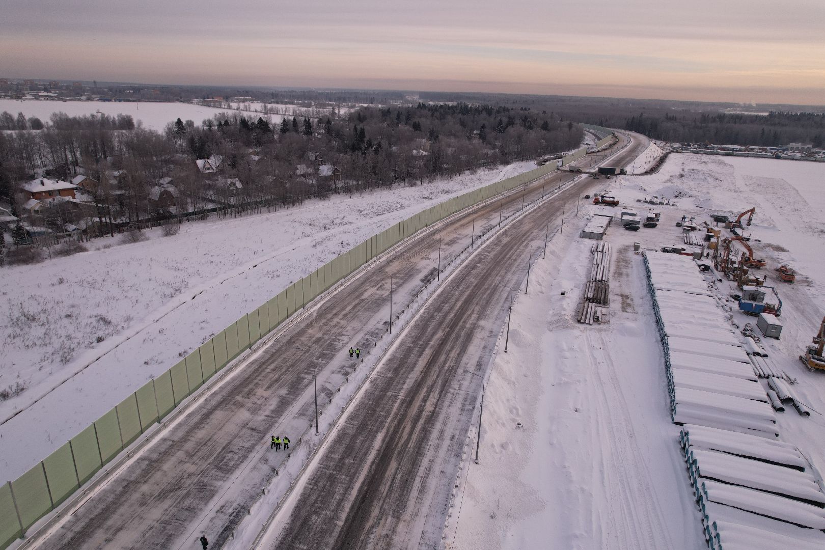 видео с коптера, лобня, дороги, строительство, северный обход,