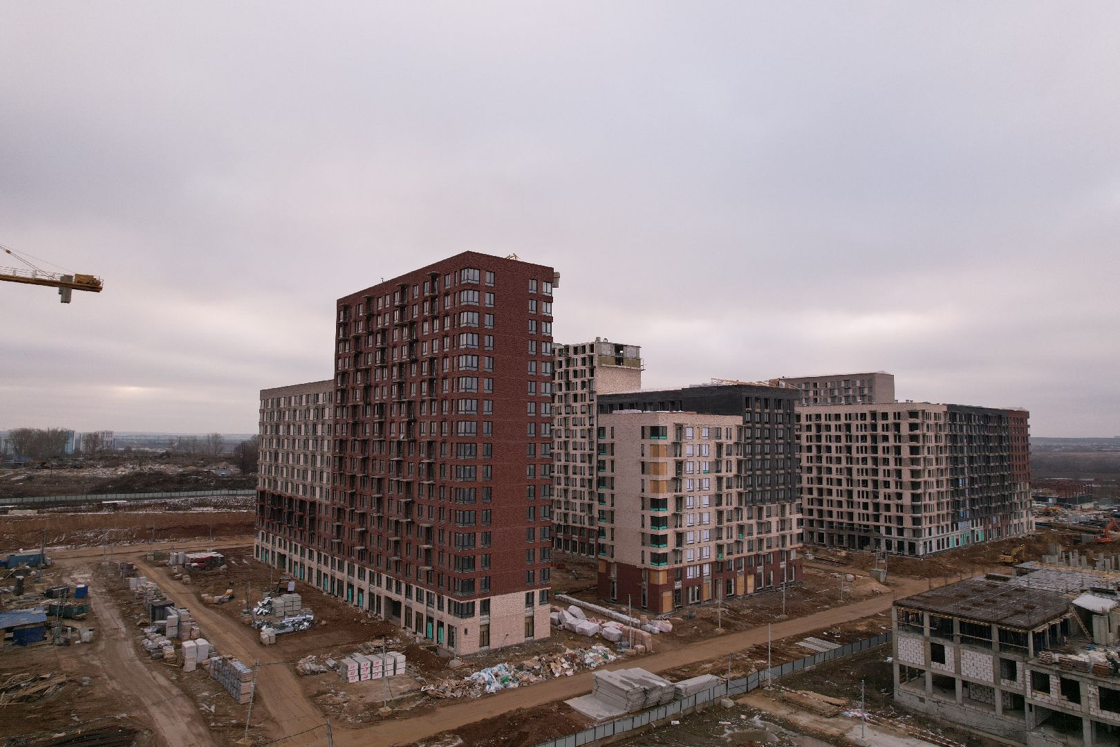 видео с коптера, ленинский, строительство,