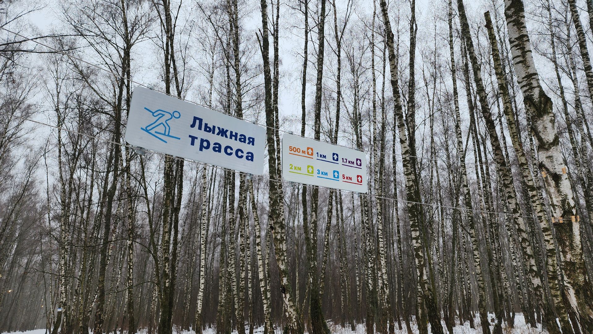 Подмосковье, Домодедово, лыжная трасса, Навигация, Информационные таблички, вертикалки,