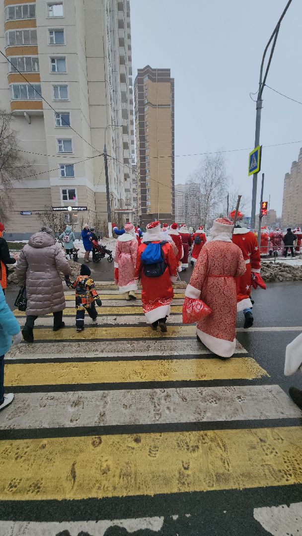 долгопрудный, площадь собина, центральный парк, парад дедов морозов, снегурочка,