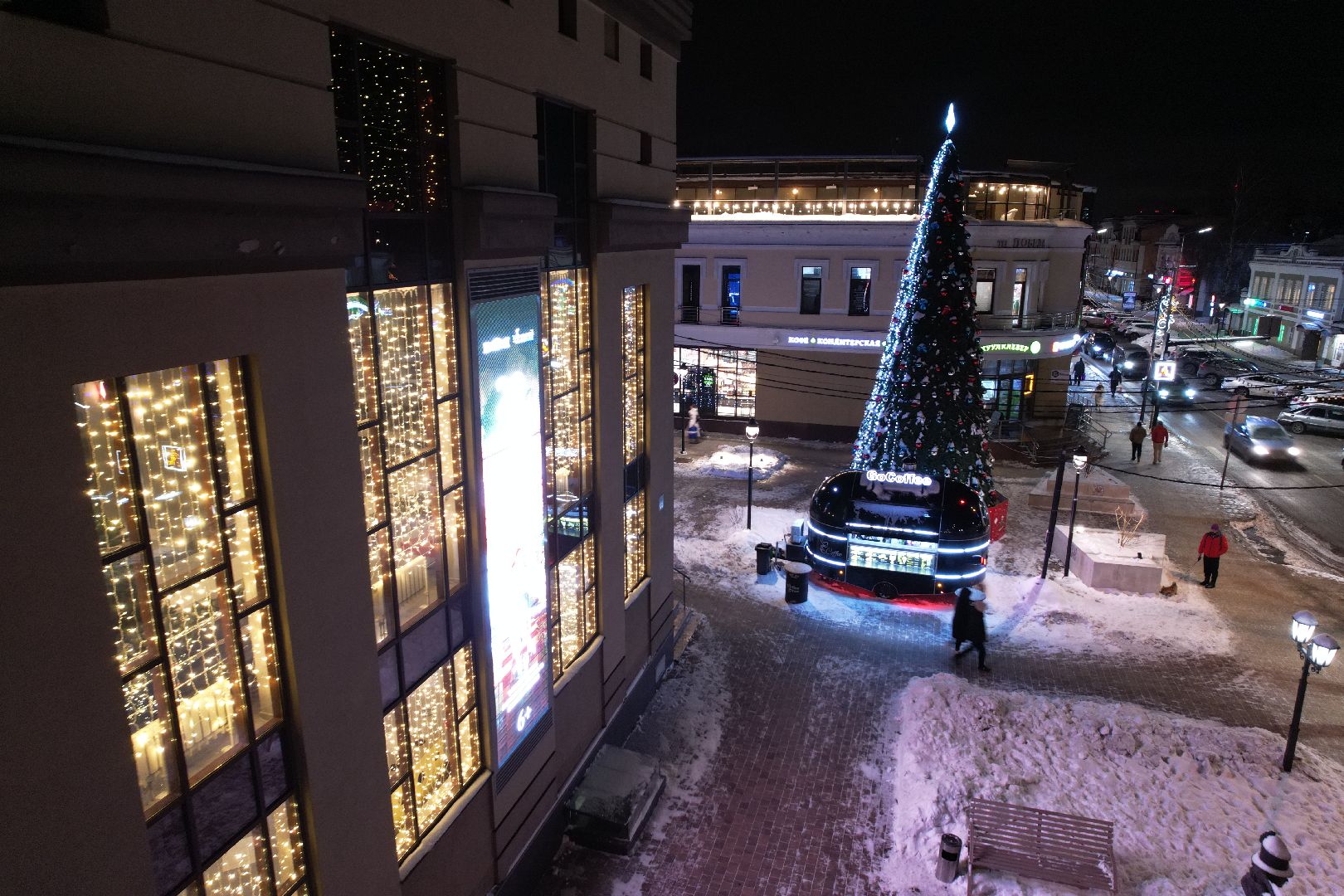видео с коптера, дк, одинцовский городской округ, украшение города, новый год,