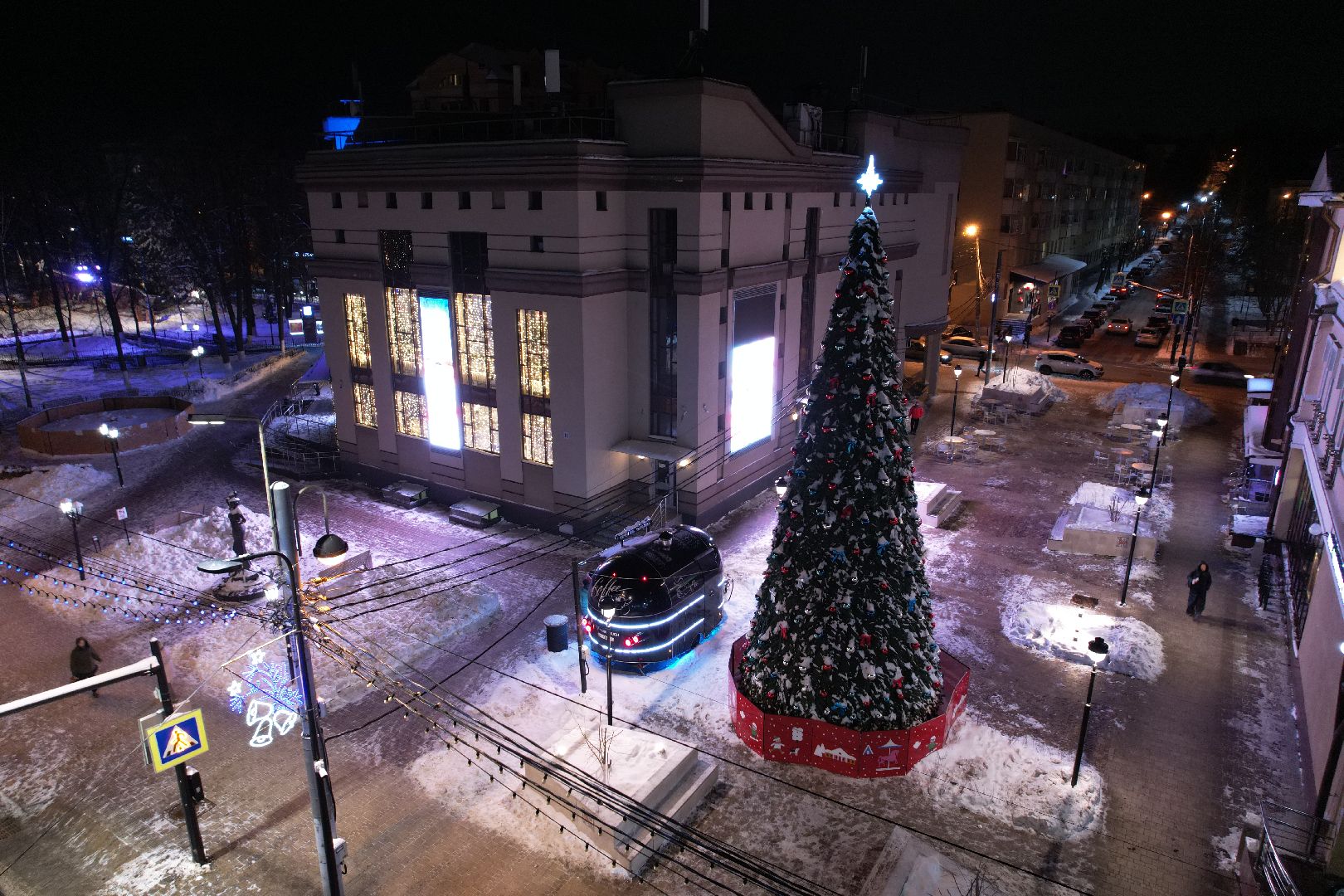 видео с коптера, дк, одинцовский городской округ, украшение города, новый год,