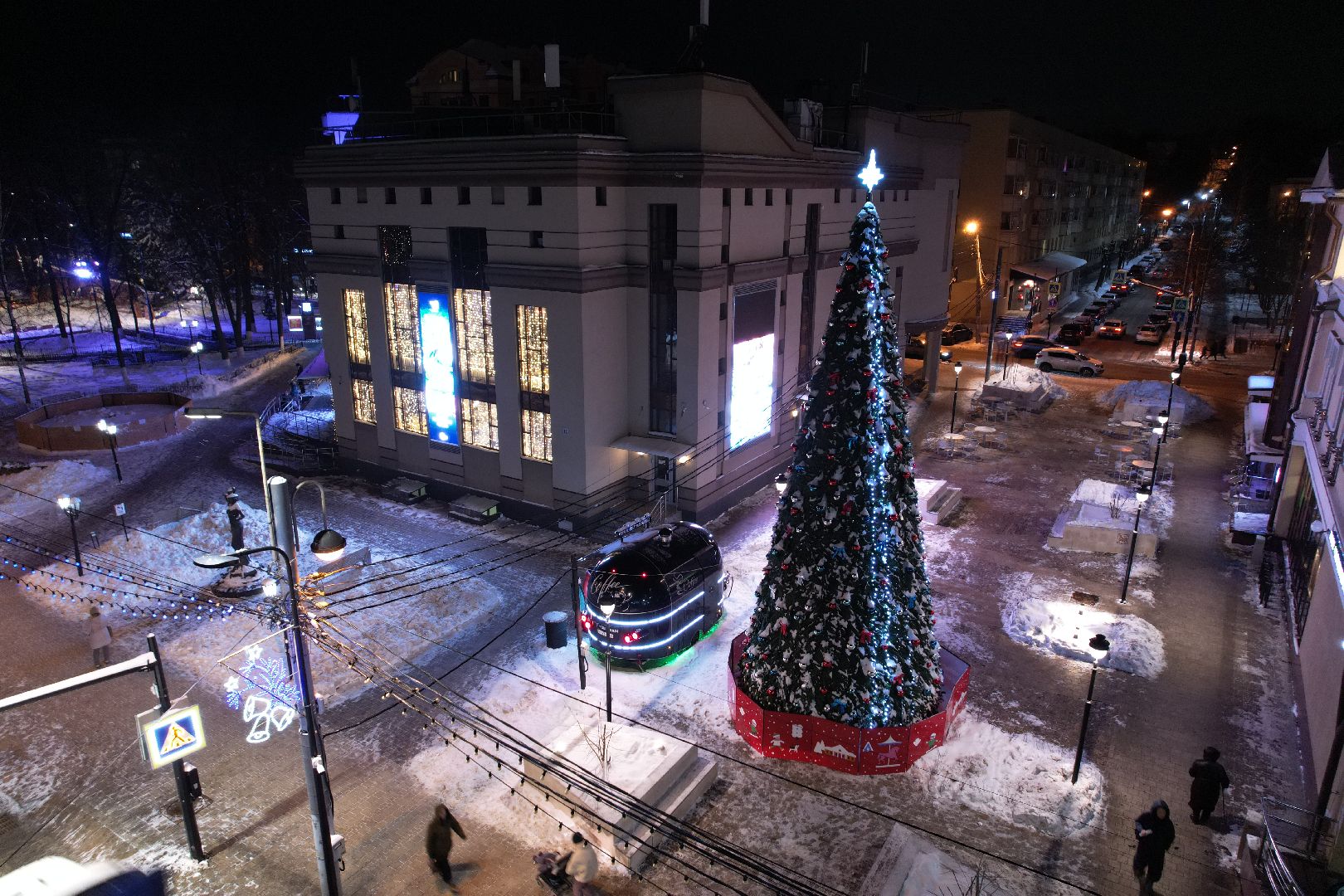 видео с коптера, дк, одинцовский городской округ, украшение города, новый год,