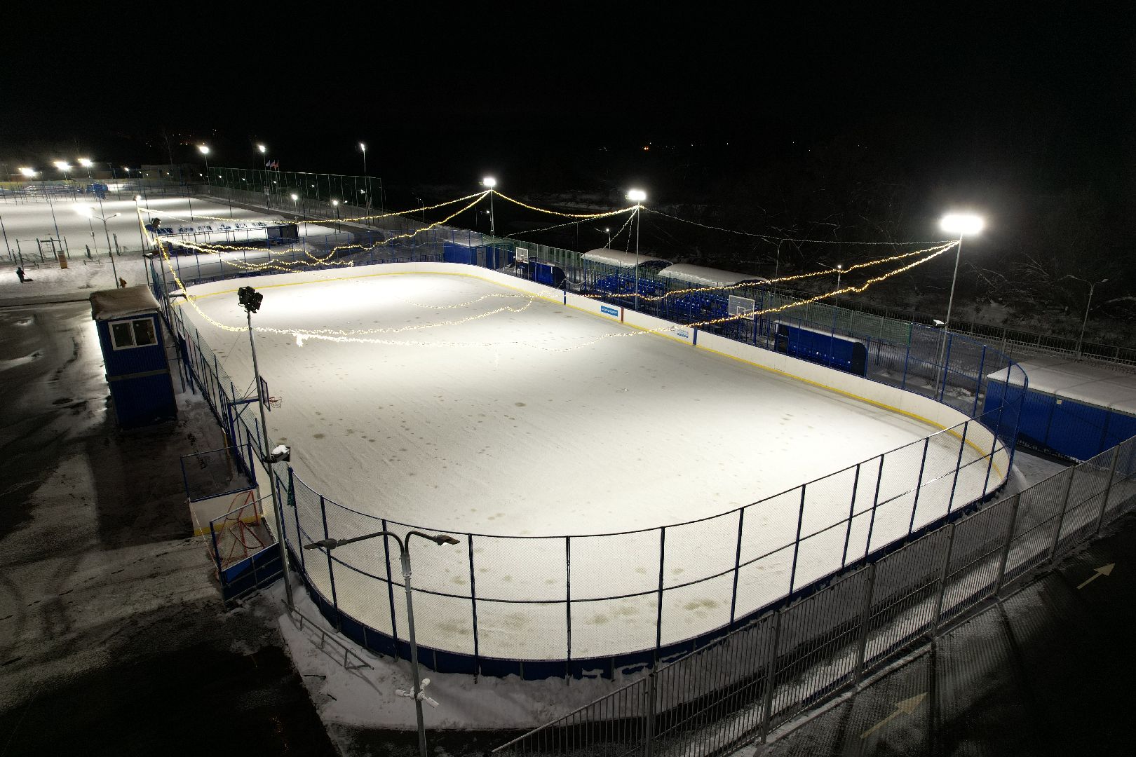 видео с коптера, каток, звенигород,