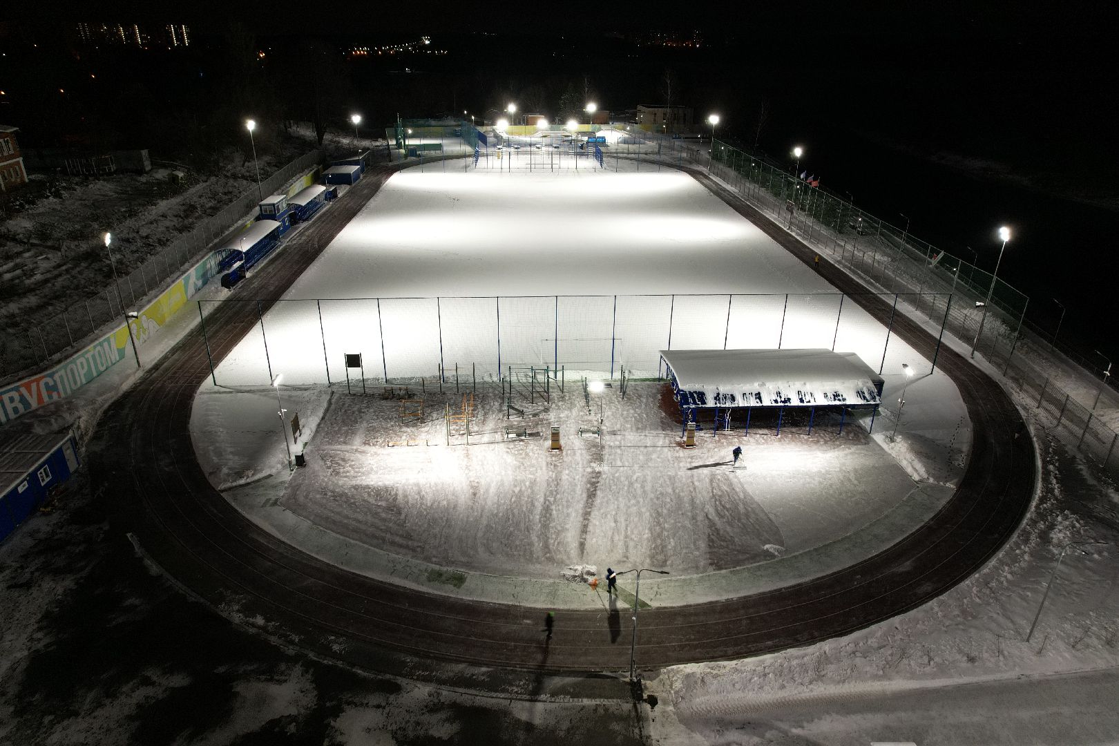 видео с коптера, каток, звенигород,