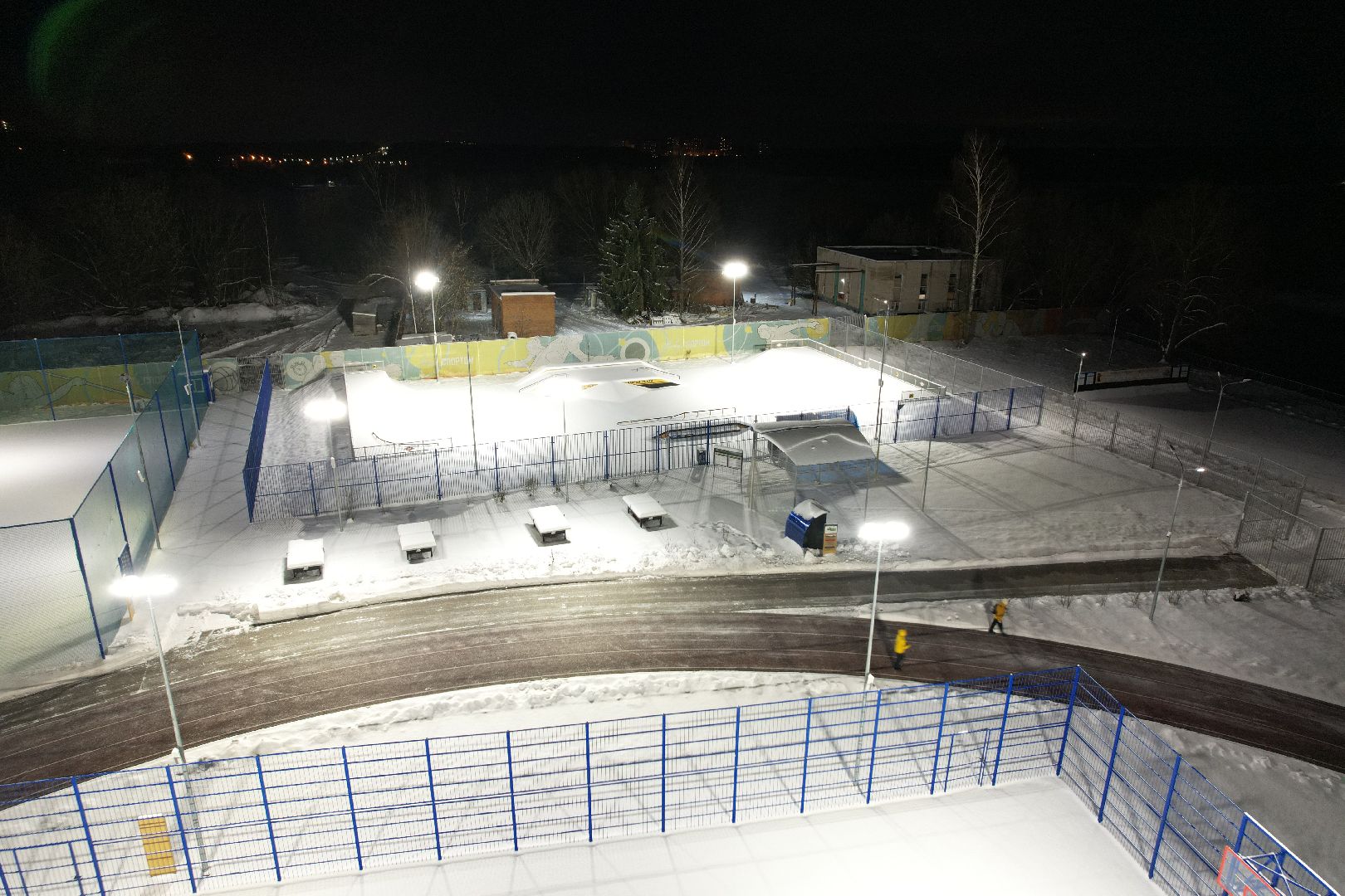 видео с коптера, каток, звенигород,