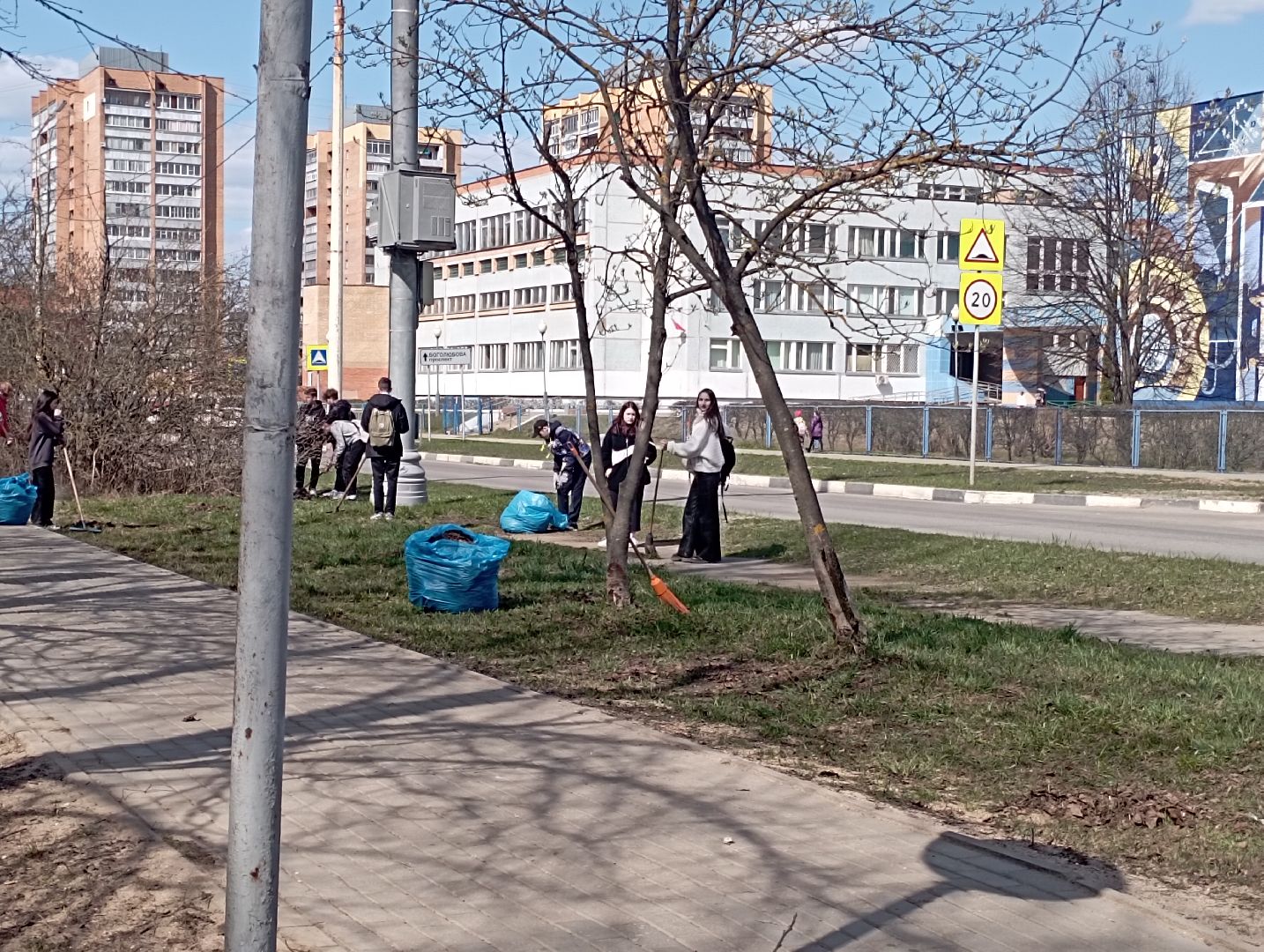 школа, субботник, благоустройство, Дубна