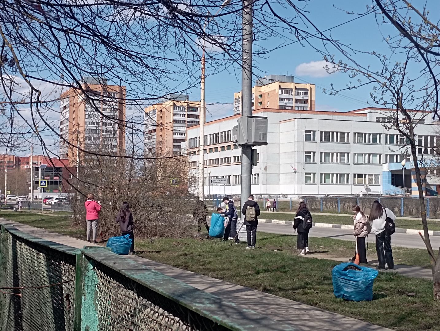 школа, субботник, благоустройство, Дубна