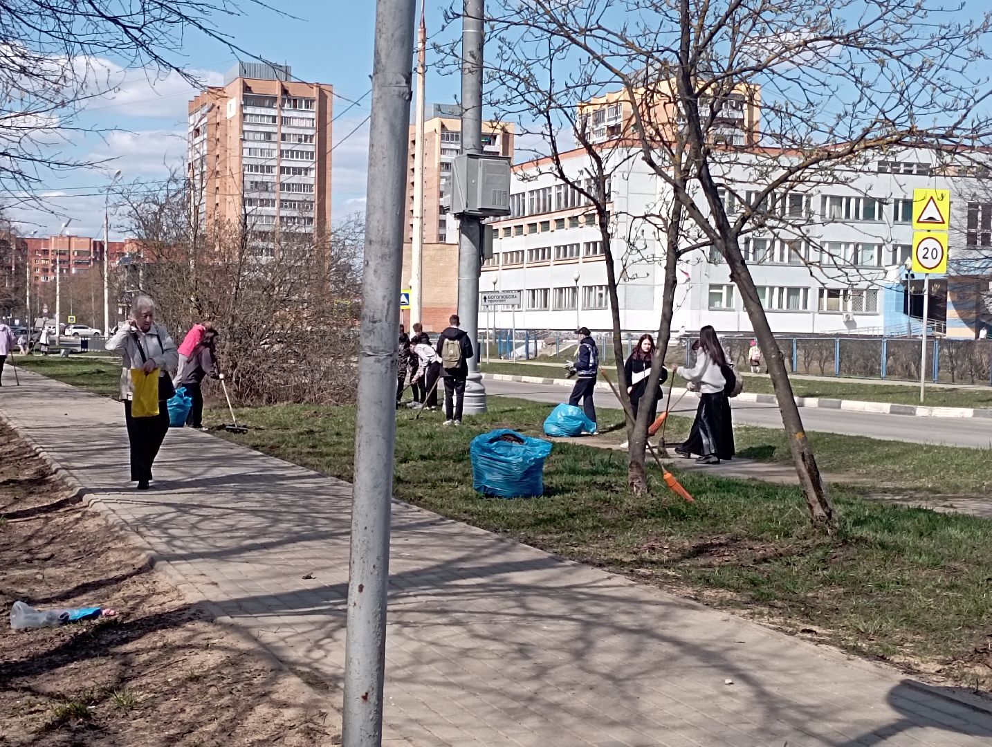 школа, субботник, благоустройство, Дубна