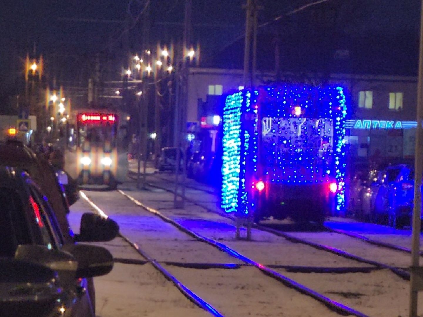 Коломна, трамвай, коломенский трамвай желаний, новогоднее украшение,