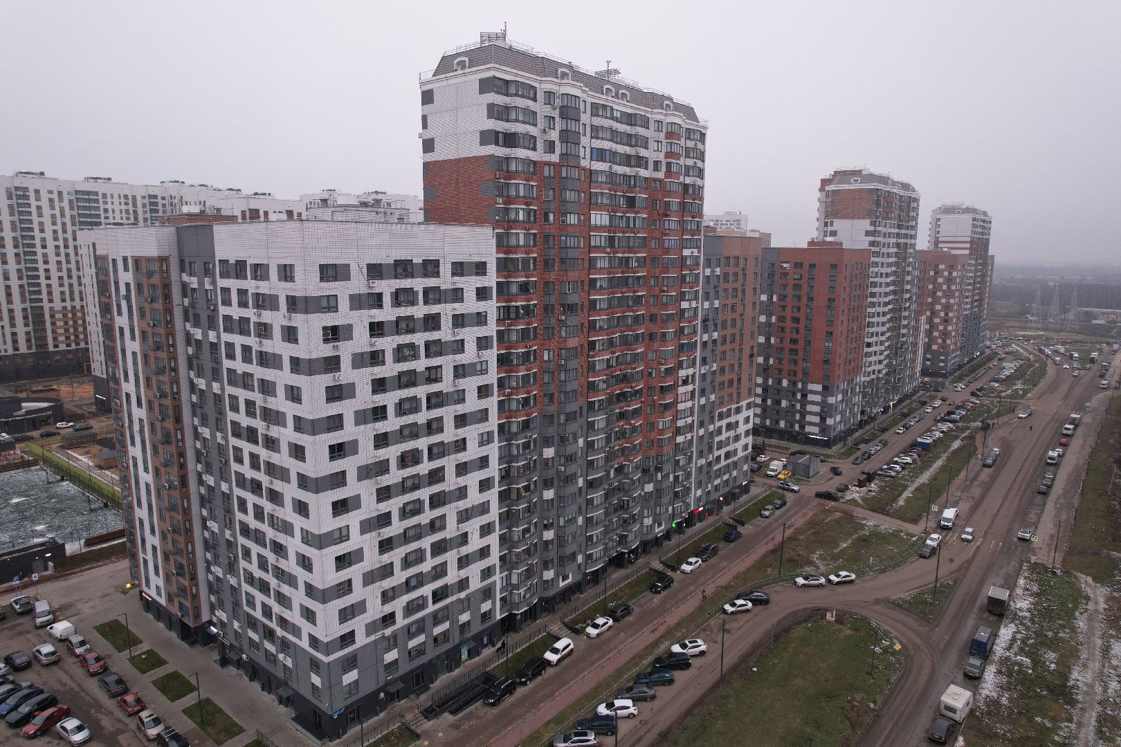 видео с коптера, ленинский городской округ, строительство,