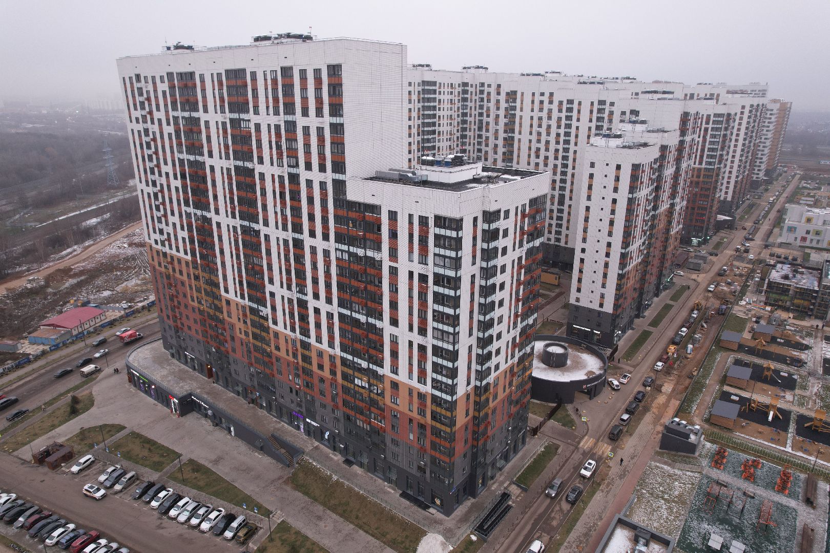 видео с коптера, ленинский городской округ, строительство,