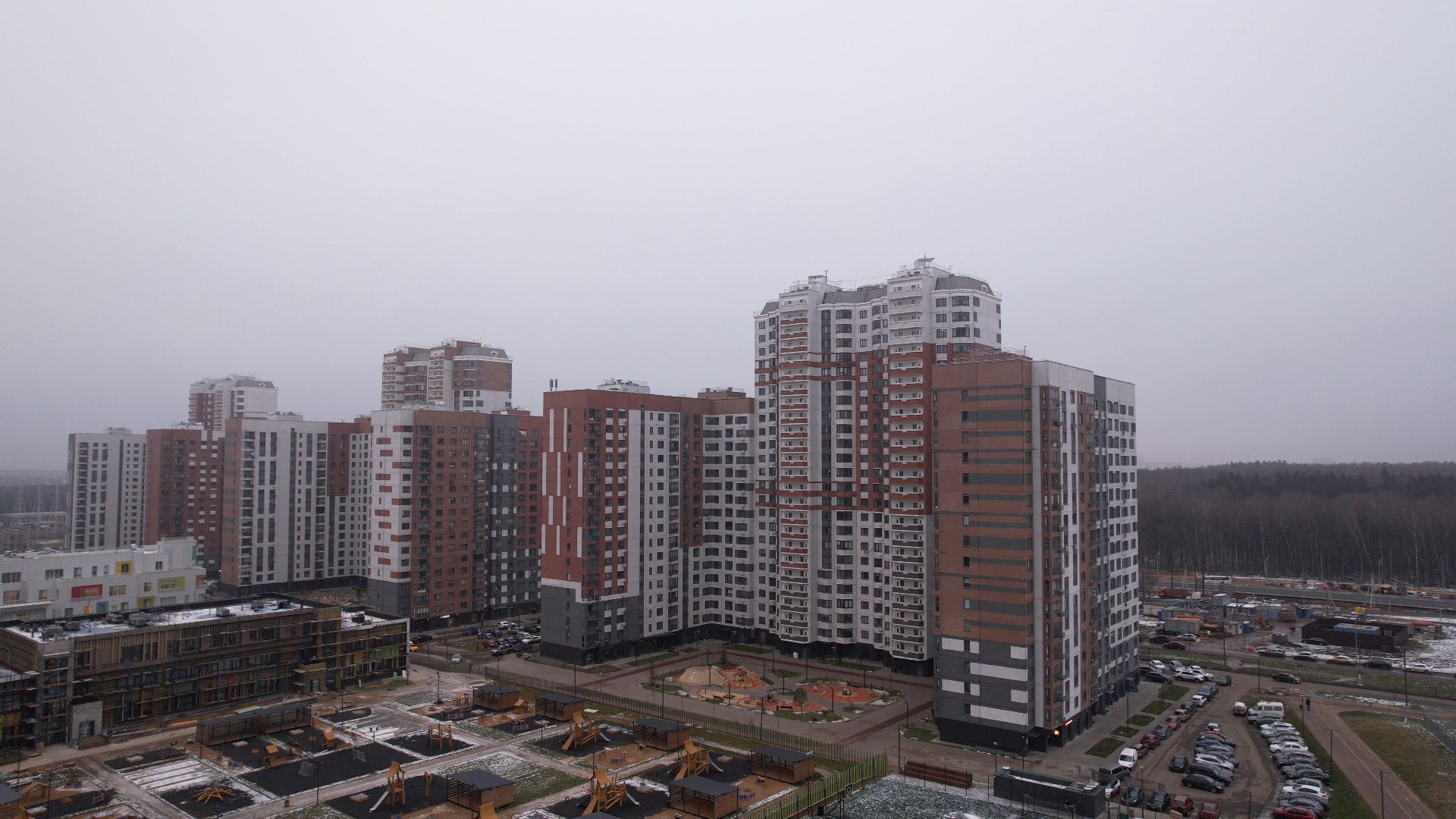 видео с коптера, ленинский городской округ, строительство,