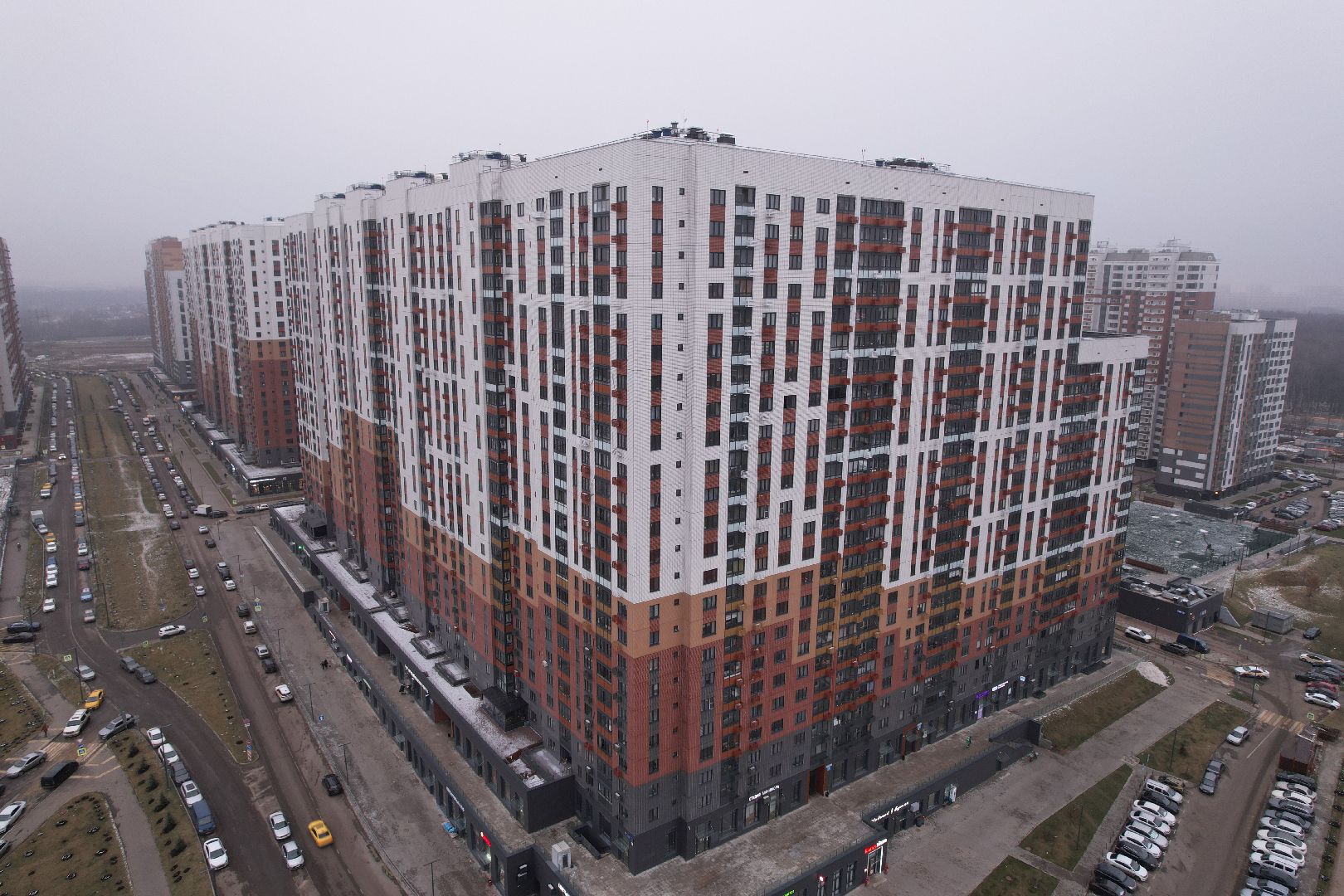 видео с коптера, ленинский городской округ, строительство,