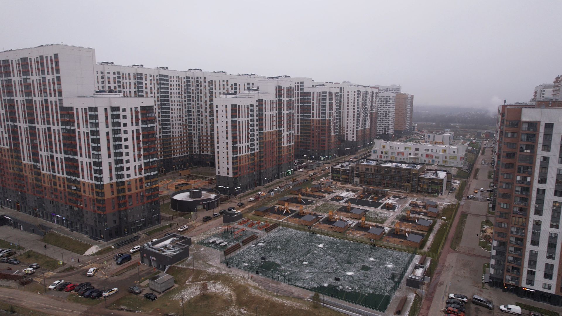 видео с коптера, ленинский городской округ, строительство,