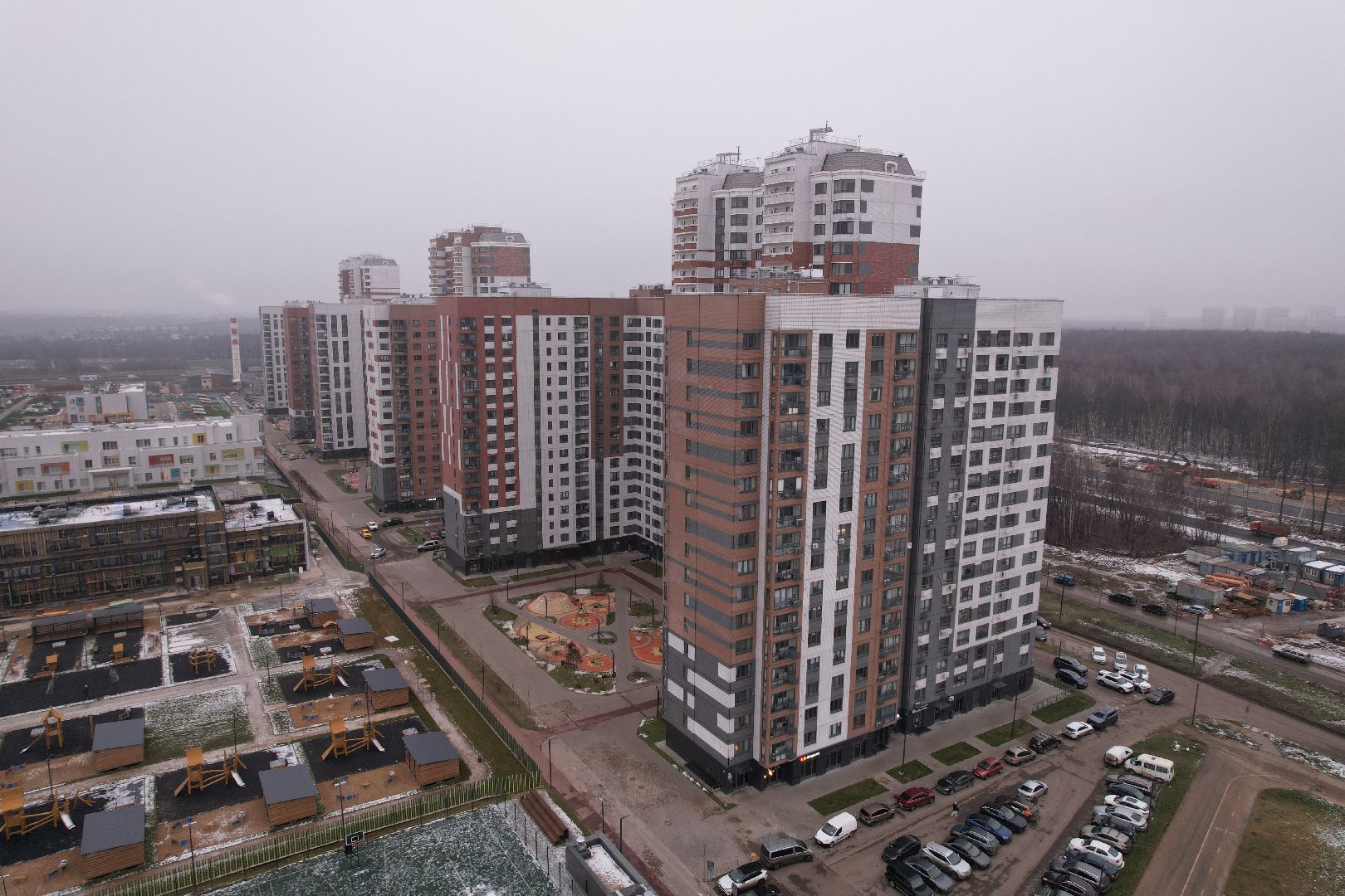 видео с коптера, ленинский городской округ, строительство,