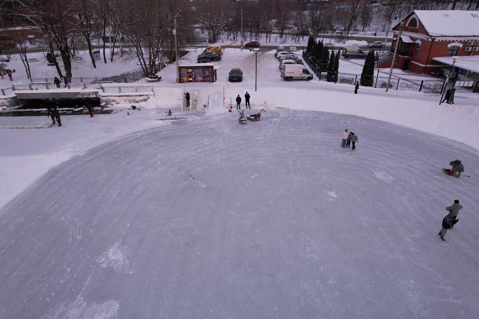 видео с коптера, сергиев посад, зима,