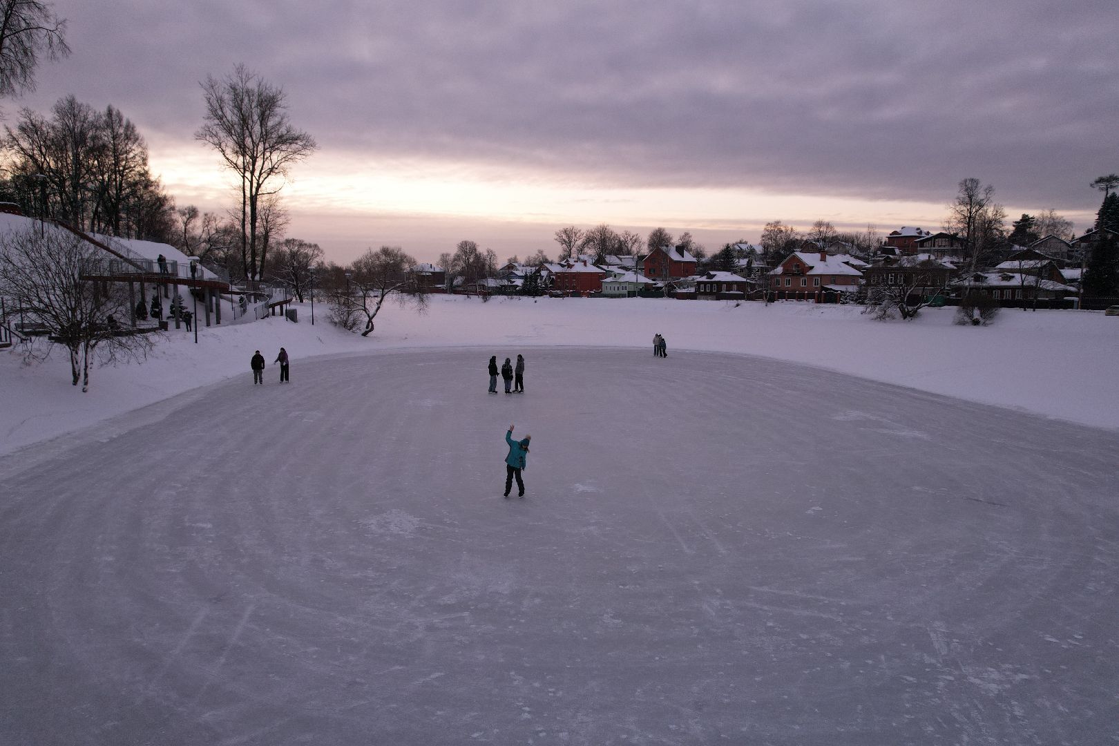 видео с коптера, сергиев посад, зима,