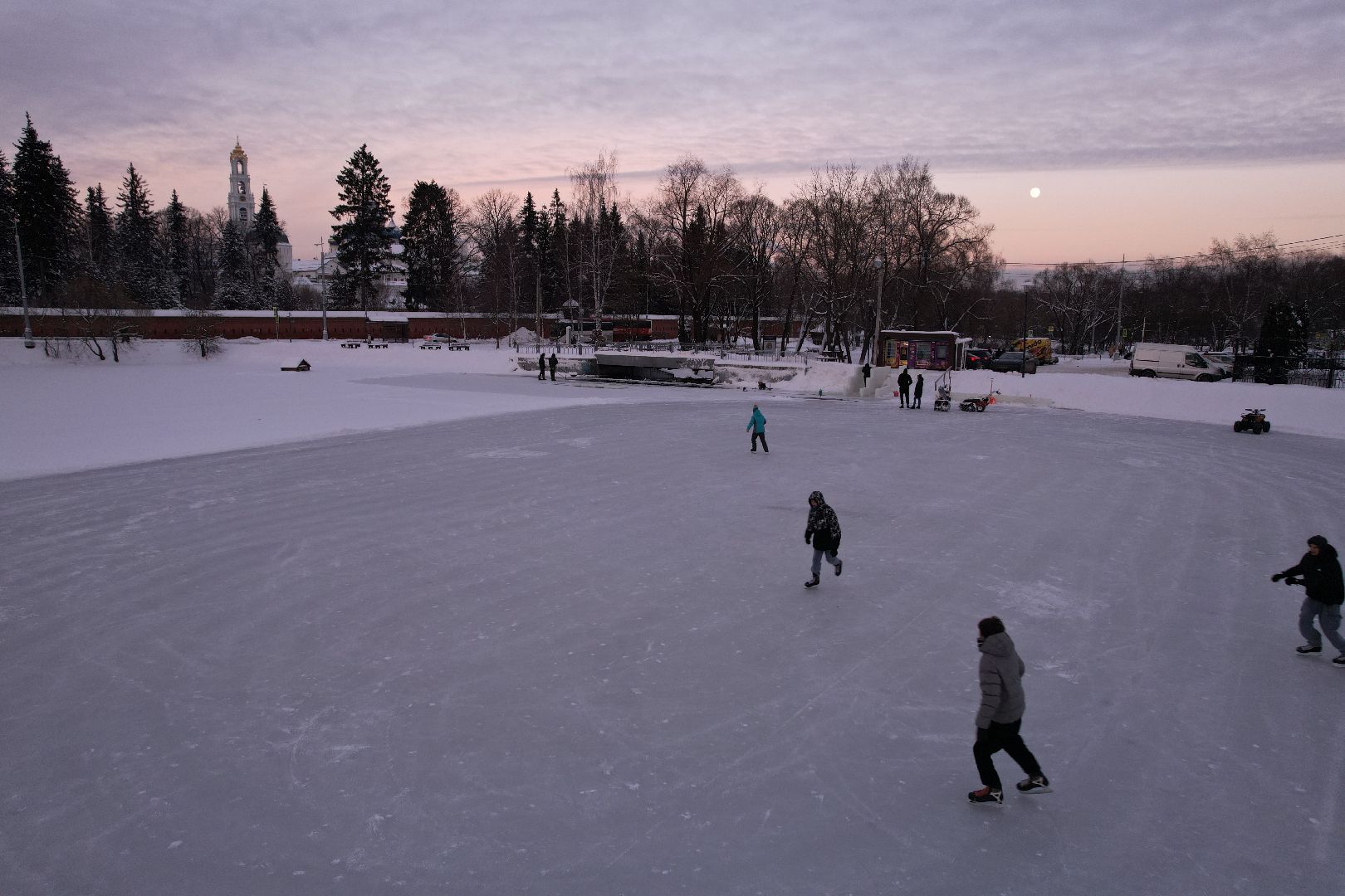 видео с коптера, сергиев посад, зима,