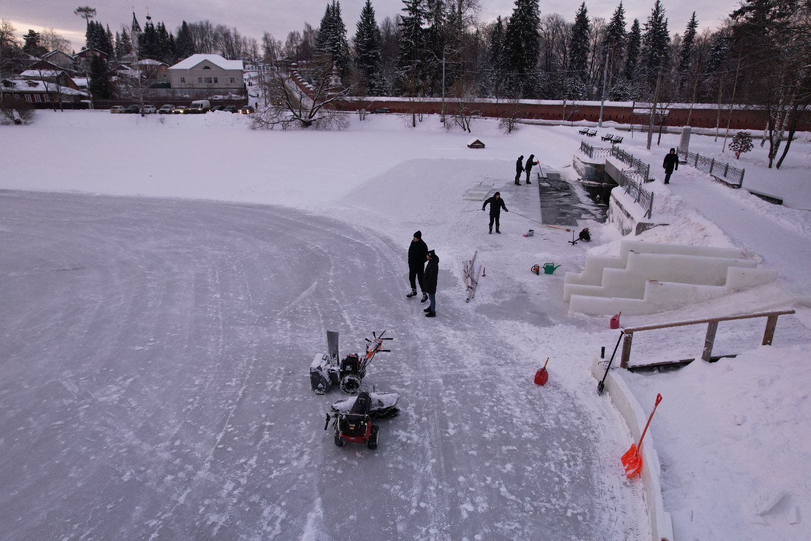 видео с коптера, сергиев посад, зима,