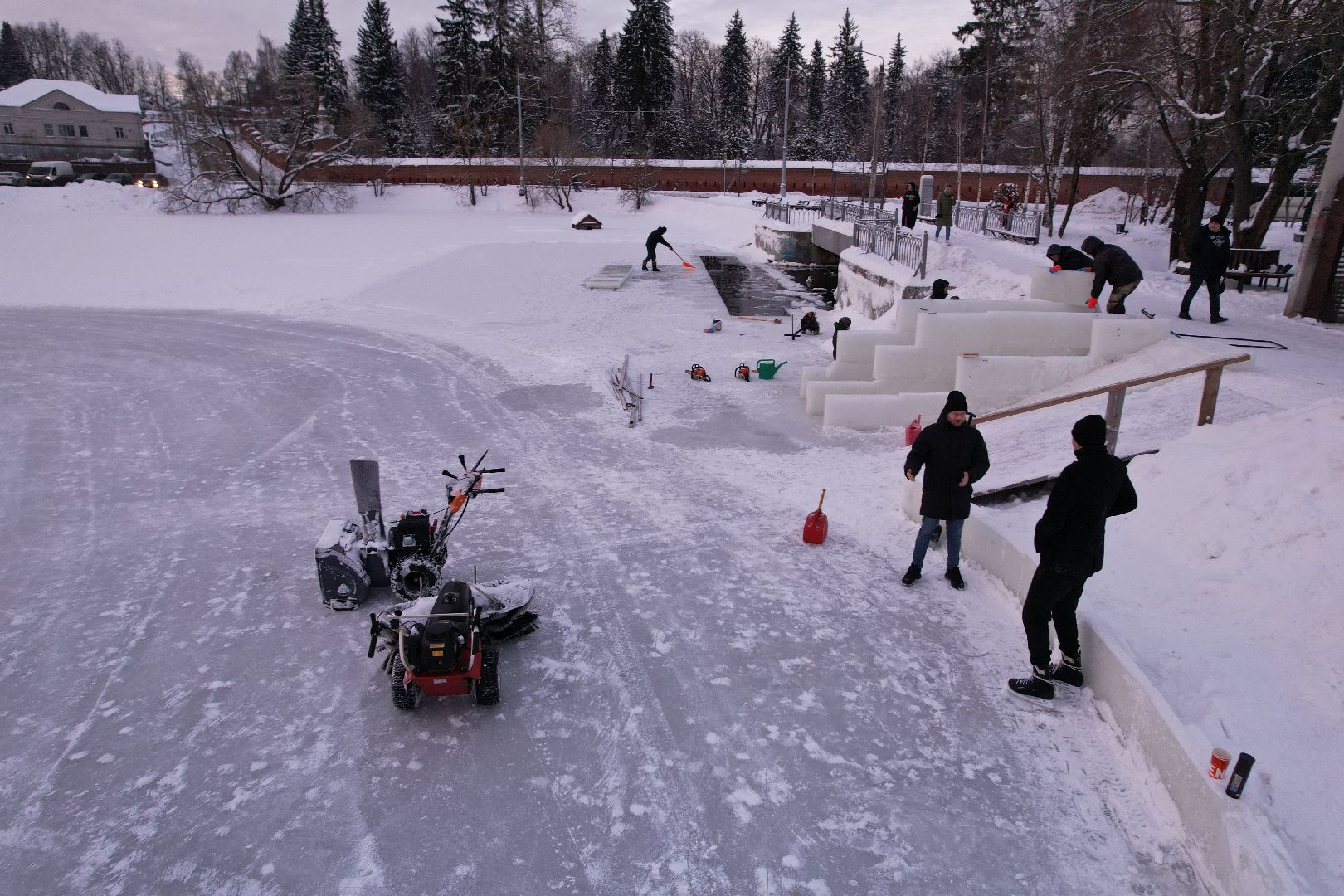 видео с коптера, сергиев посад, зима,