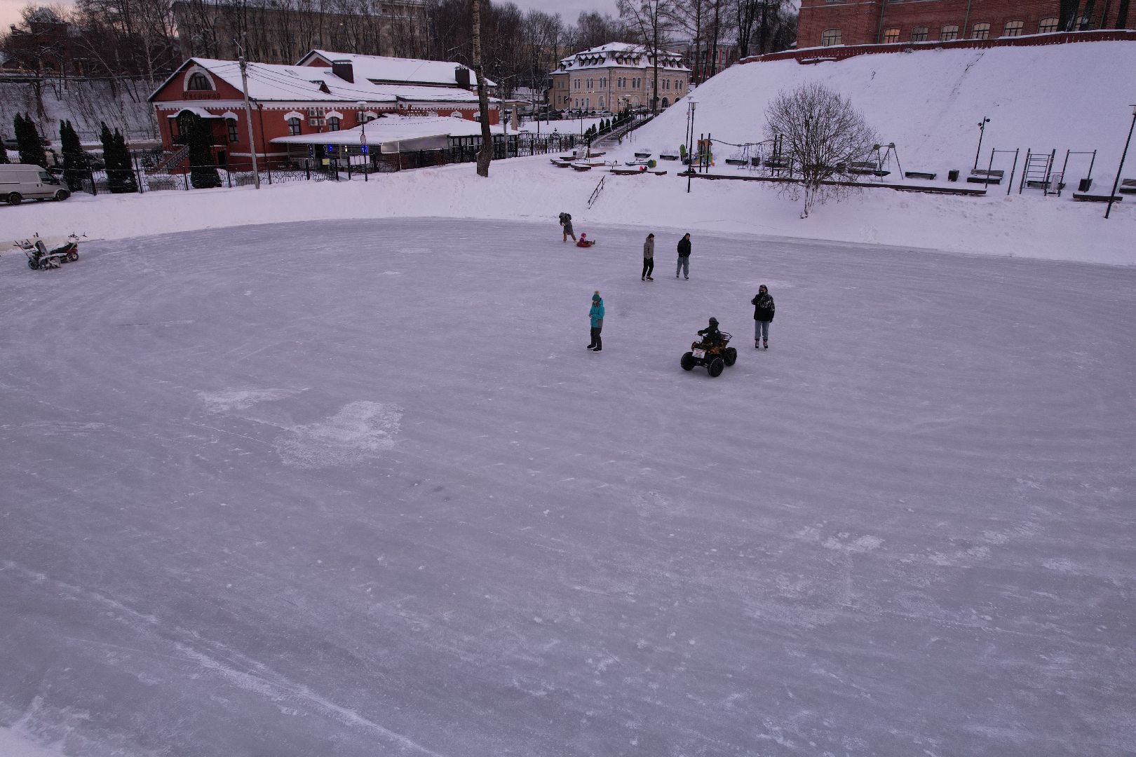видео с коптера, сергиев посад, зима,