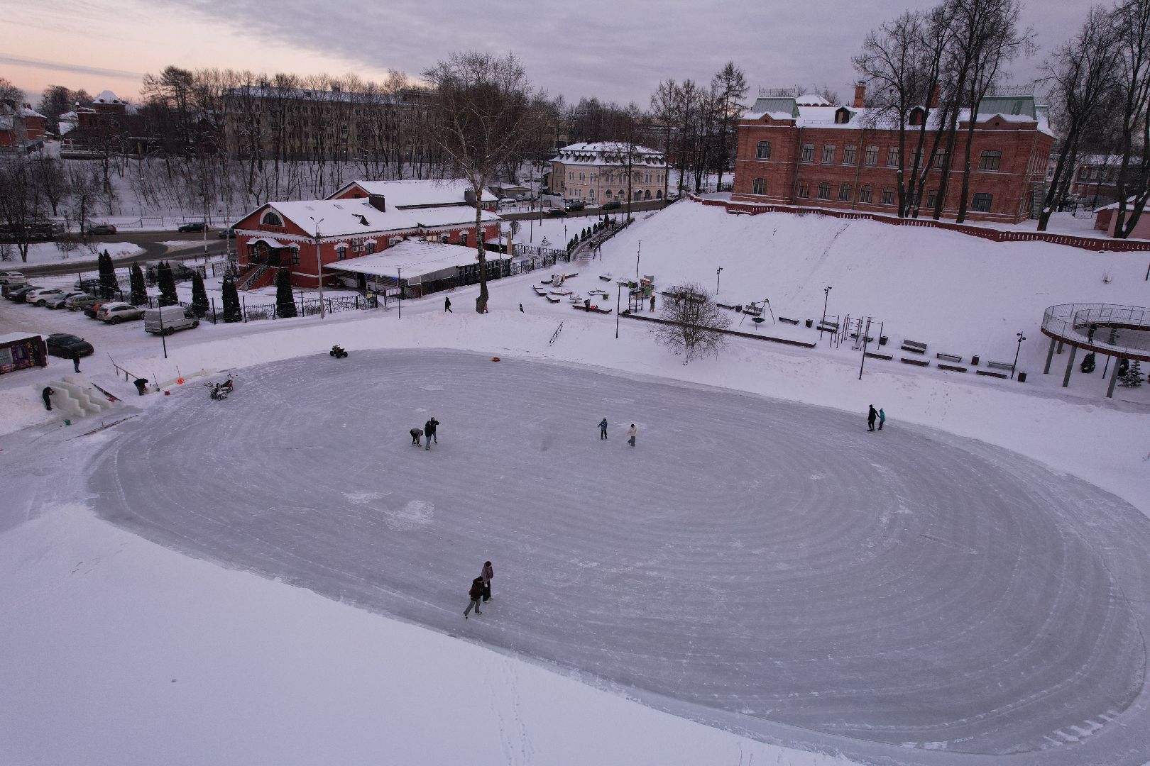 видео с коптера, сергиев посад, зима,