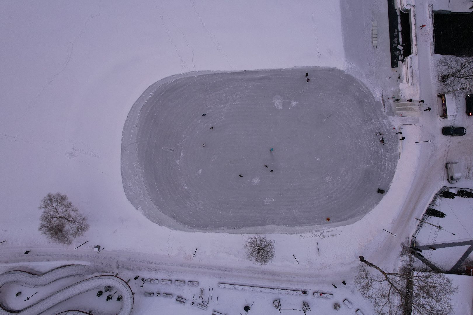 видео с коптера, сергиев посад, зима,