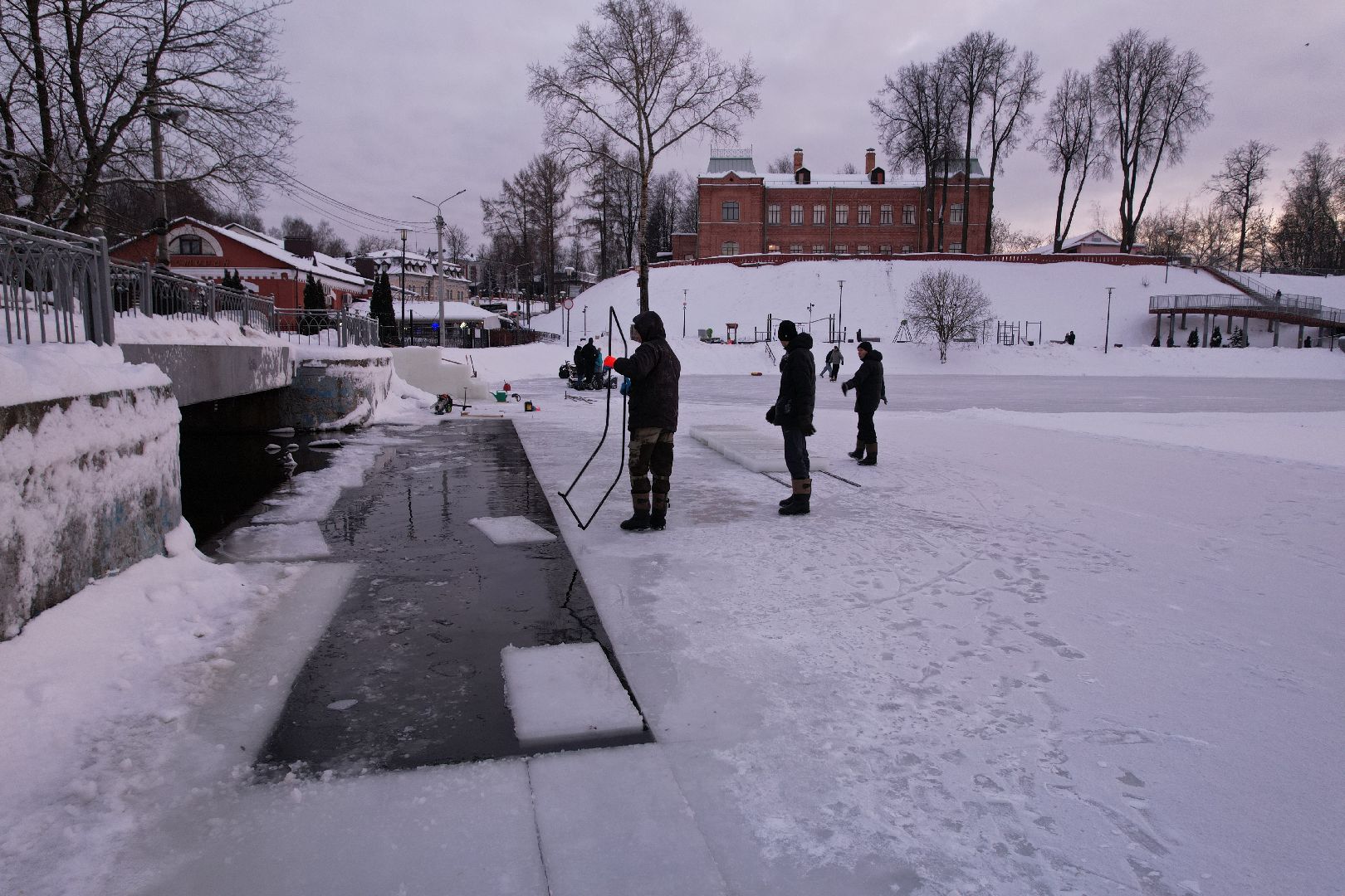 видео с коптера, сергиев посад, зима,