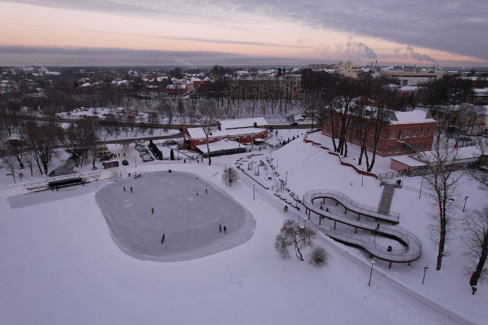видео с коптера, сергиев посад, зима,