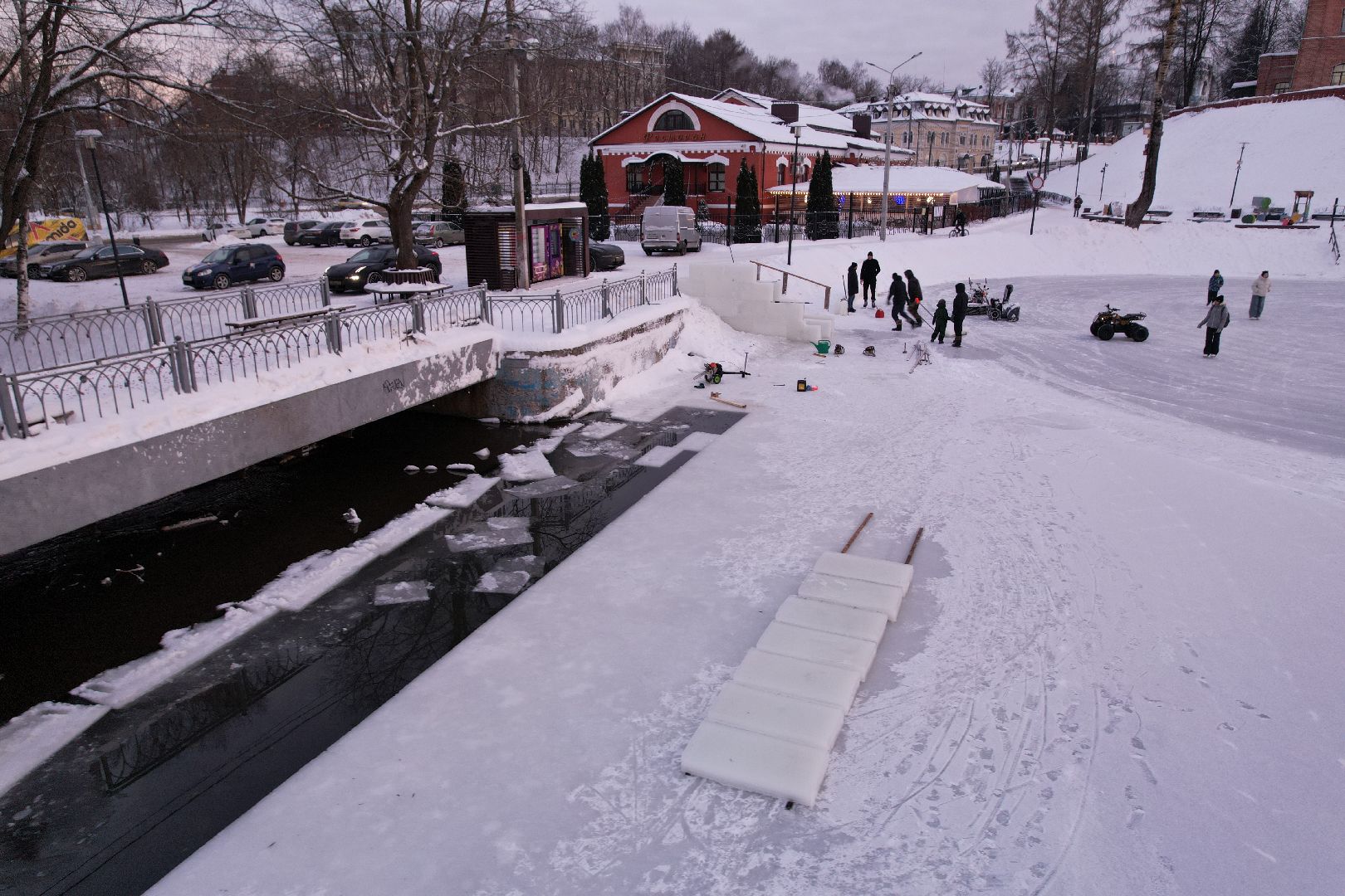 видео с коптера, сергиев посад, зима,