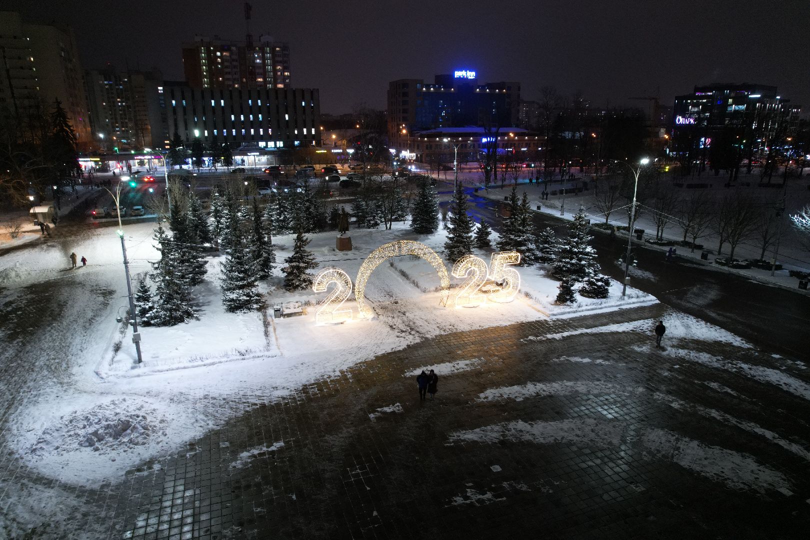 видео с коптера, одинцово, ёлка, новый год, иллюминация,