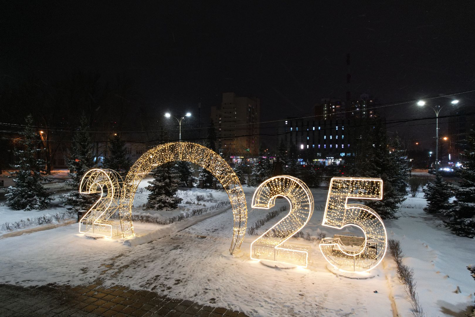 видео с коптера, одинцово, ёлка, новый год, иллюминация,