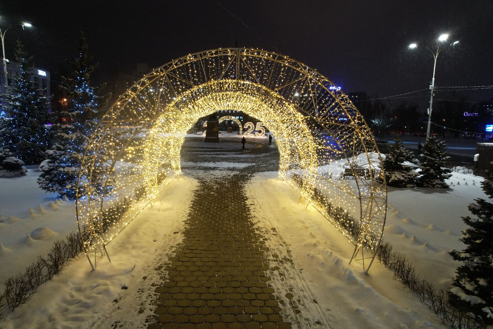 видео с коптера, одинцово, ёлка, новый год, иллюминация,