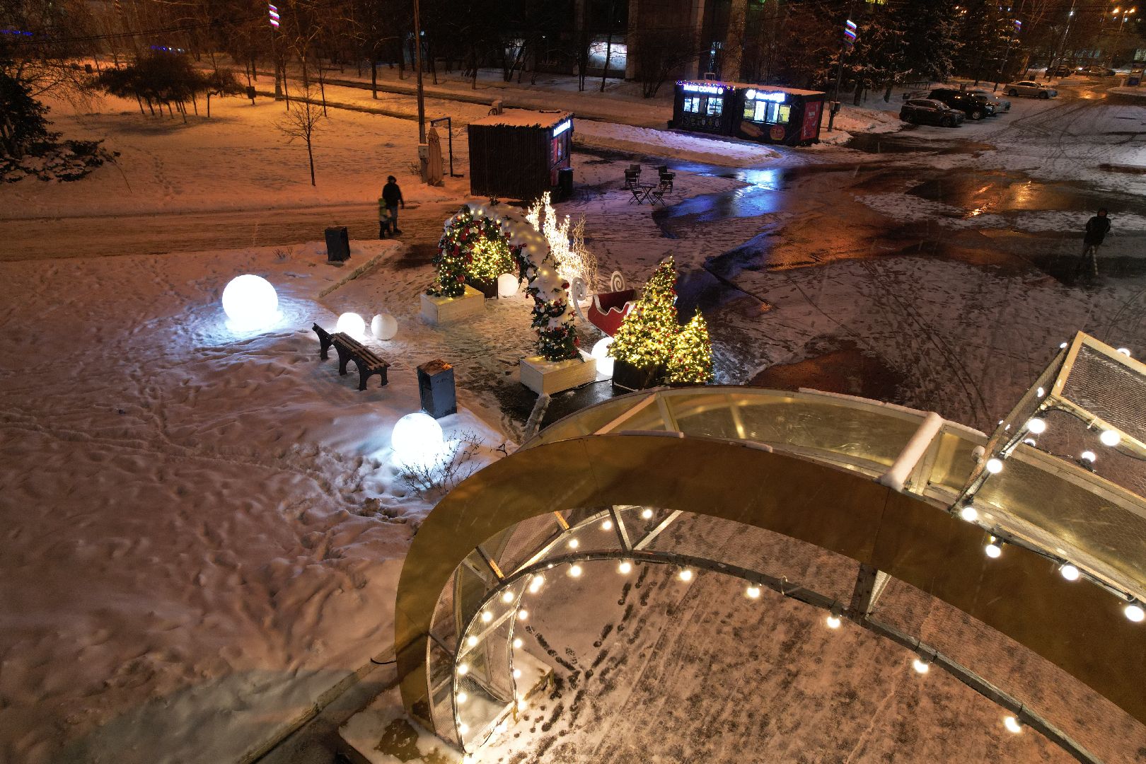 видео с коптера, одинцово, ёлка, новый год, иллюминация,