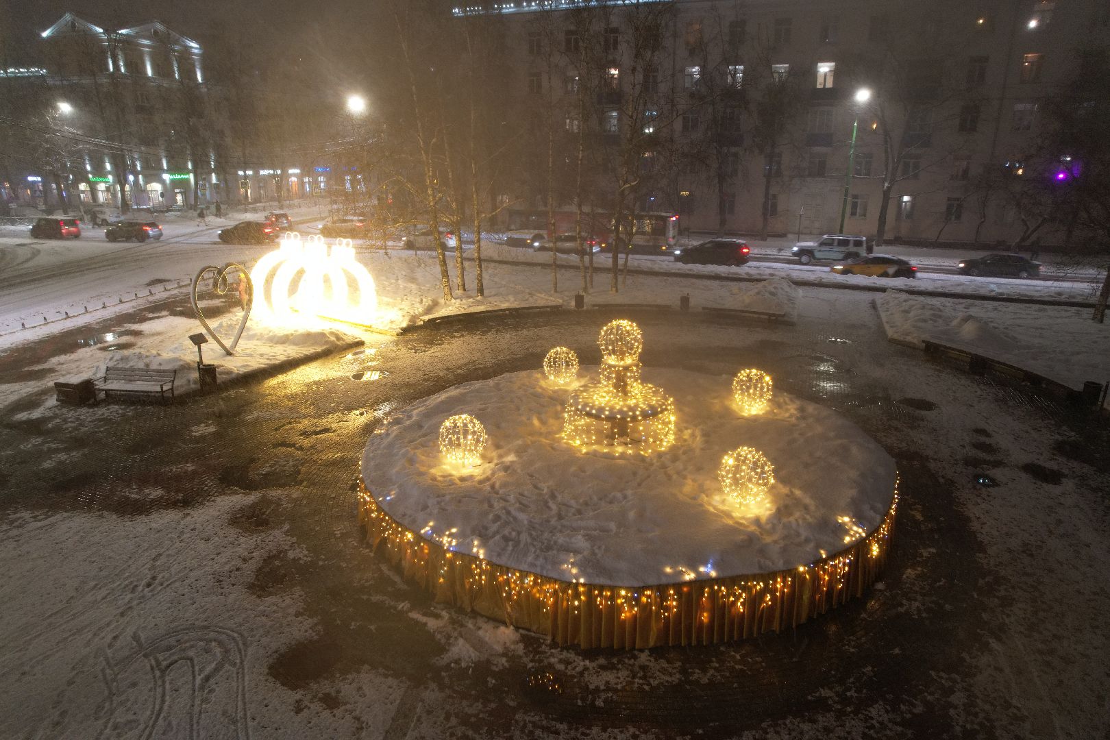 видео с коптера, химки, зима в подмосковье,