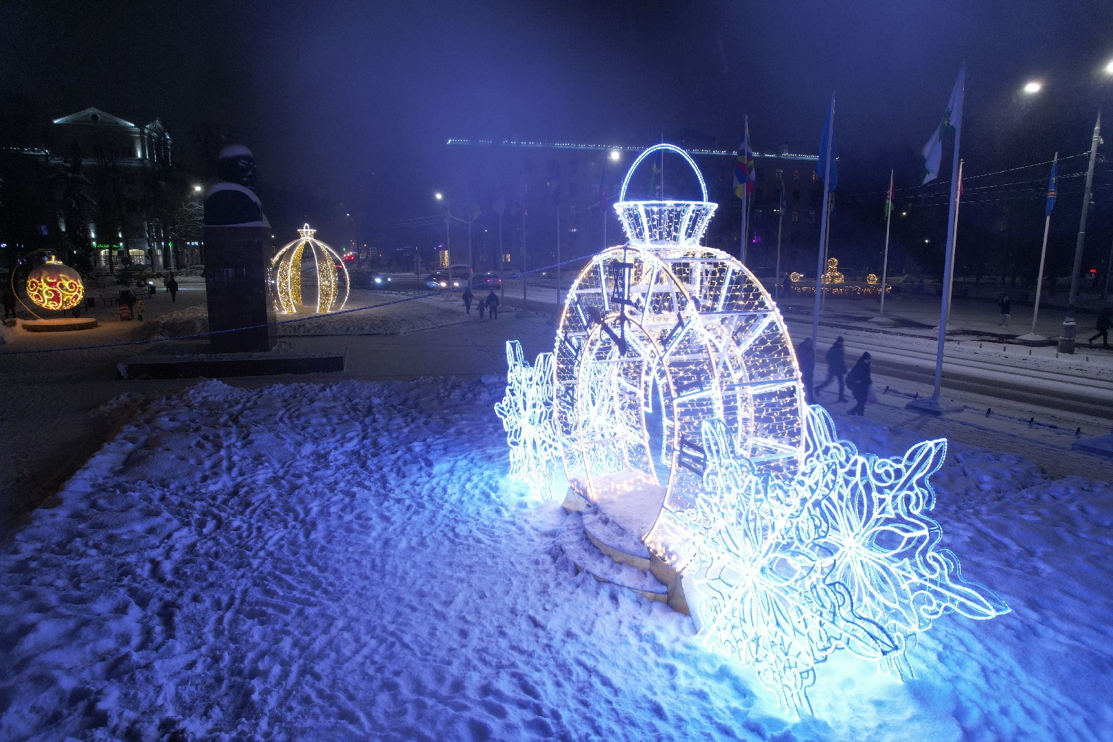 видео с коптера, химки, зима в подмосковье,