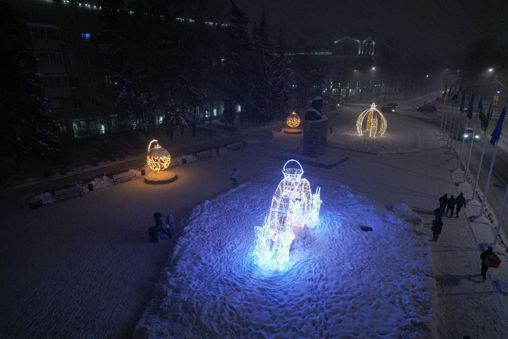 видео с коптера, химки, зима в подмосковье,