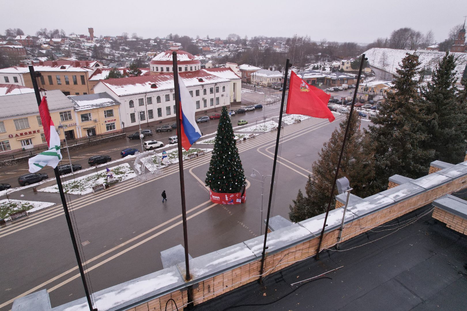 видео с коптера, зима в подмосковье, волоколамск,