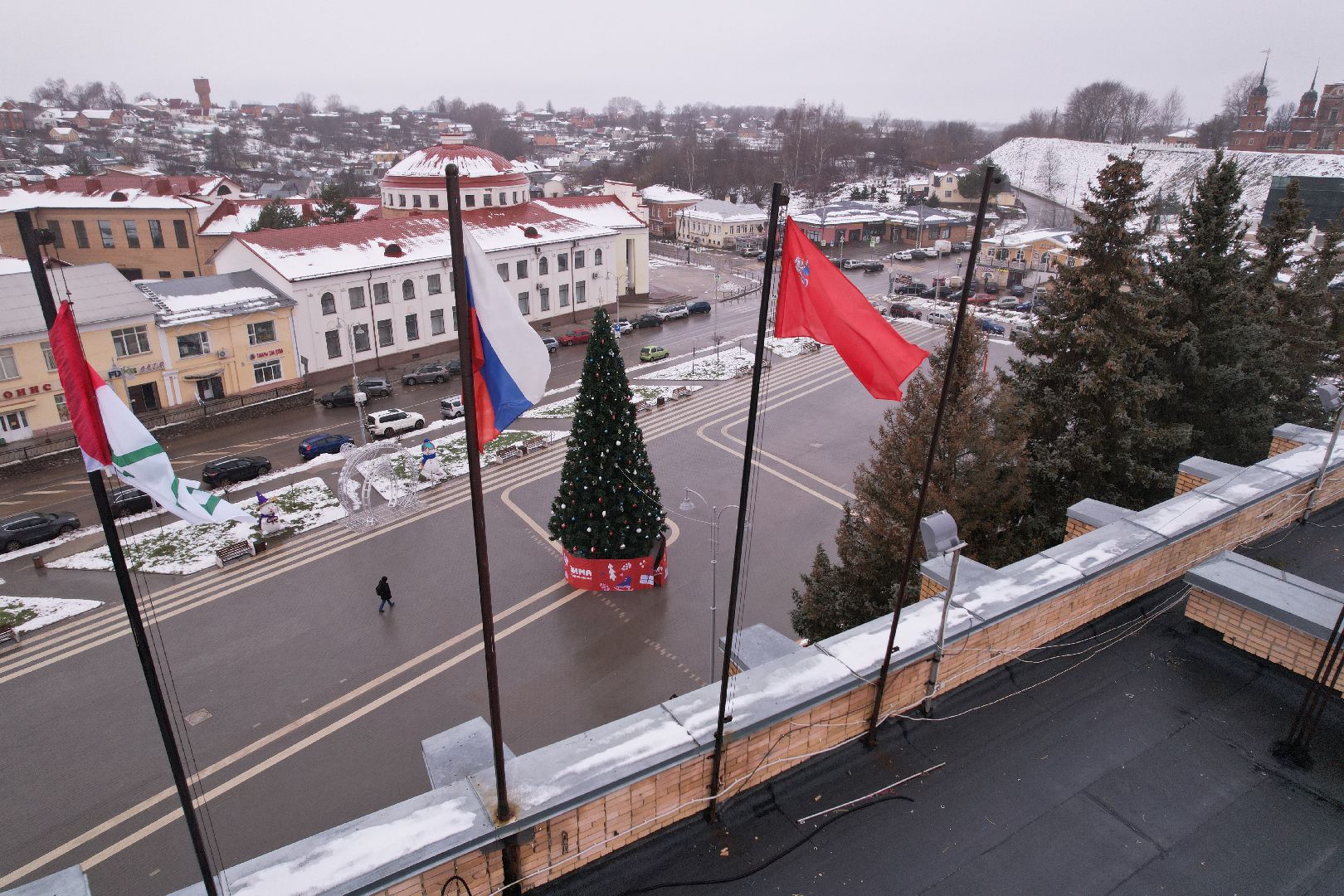 видео с коптера, зима в подмосковье, волоколамск,
