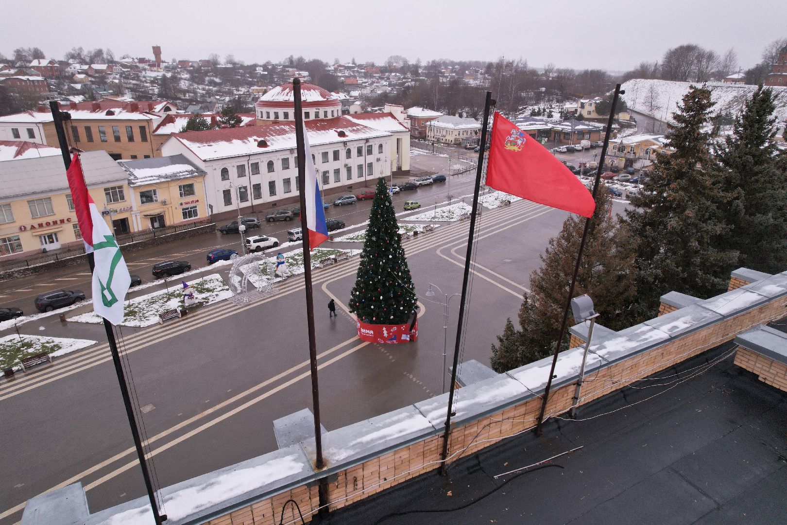 видео с коптера, зима в подмосковье, волоколамск,