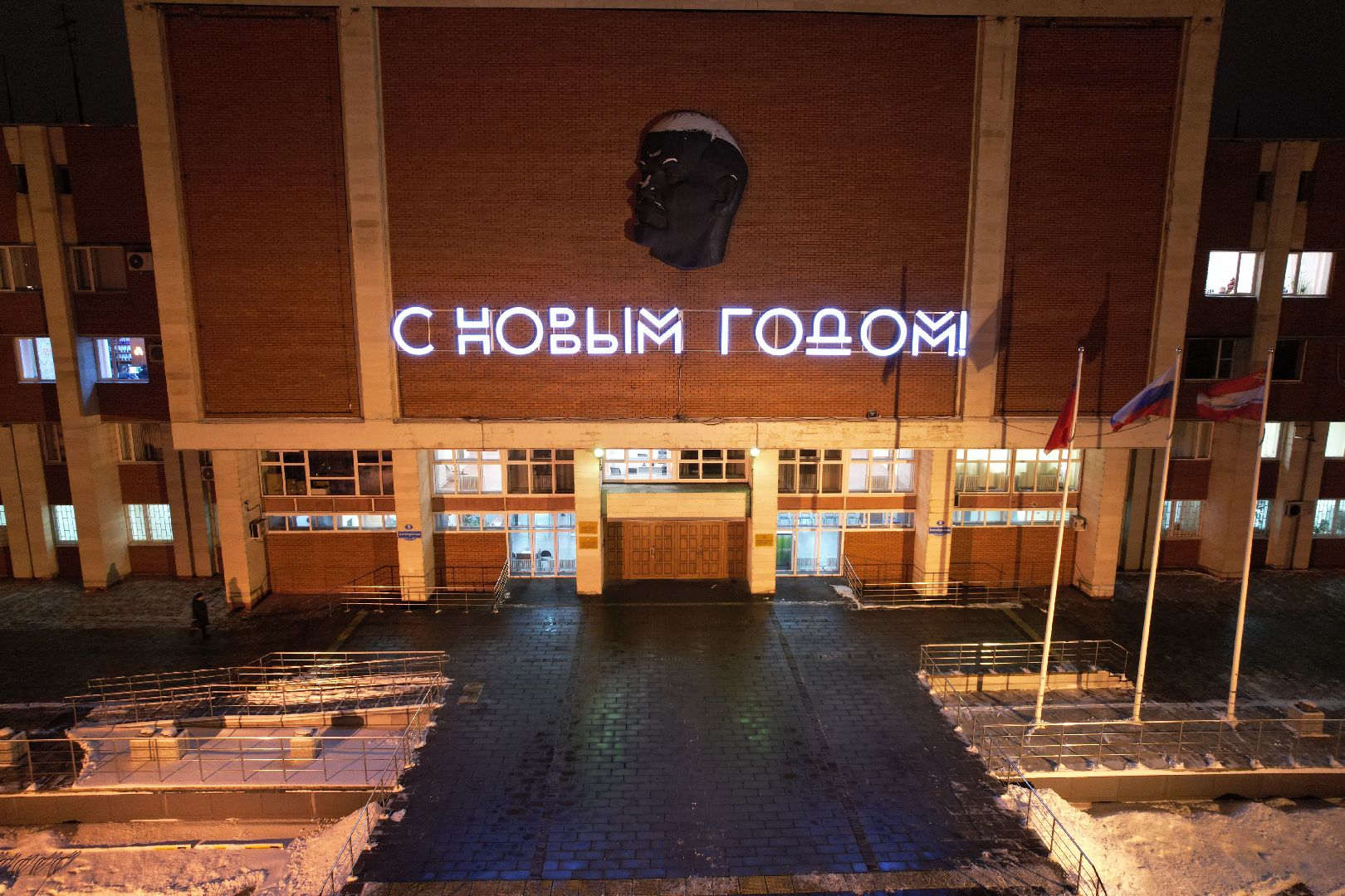 видео с коптера, зима в подмосковье, орехово зуево,