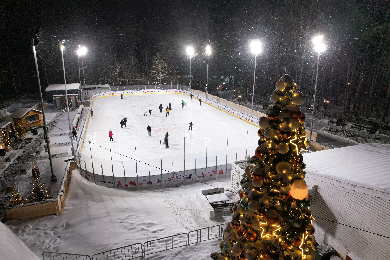 видео с коптера, одинцово, каток,