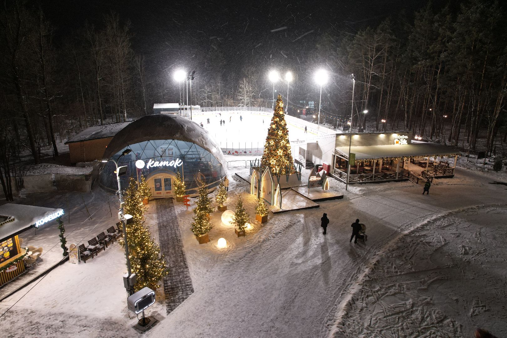 видео с коптера, одинцово, каток,